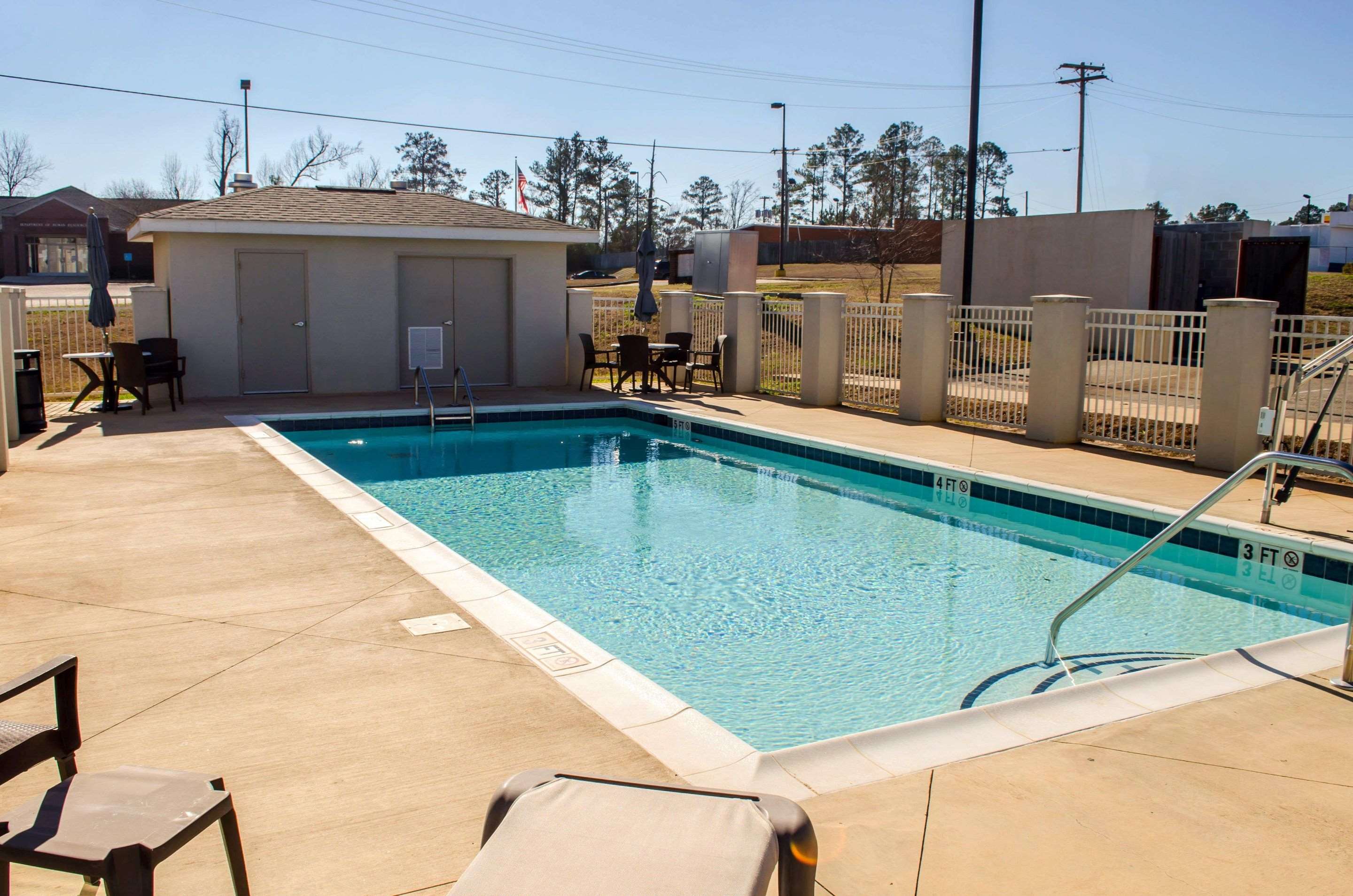 Outdoor pool with sundeck
