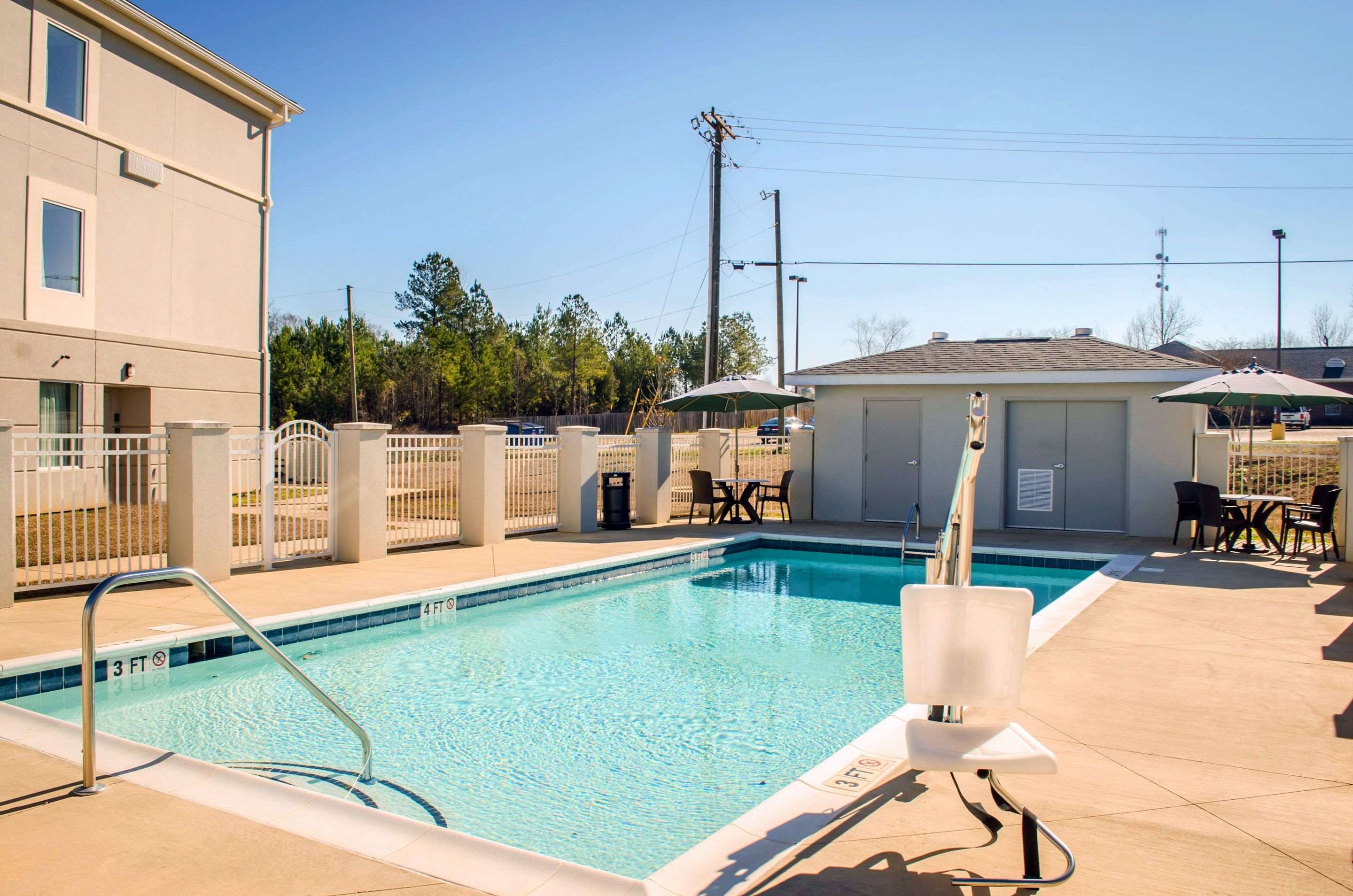 Outdoor pool with sundeck