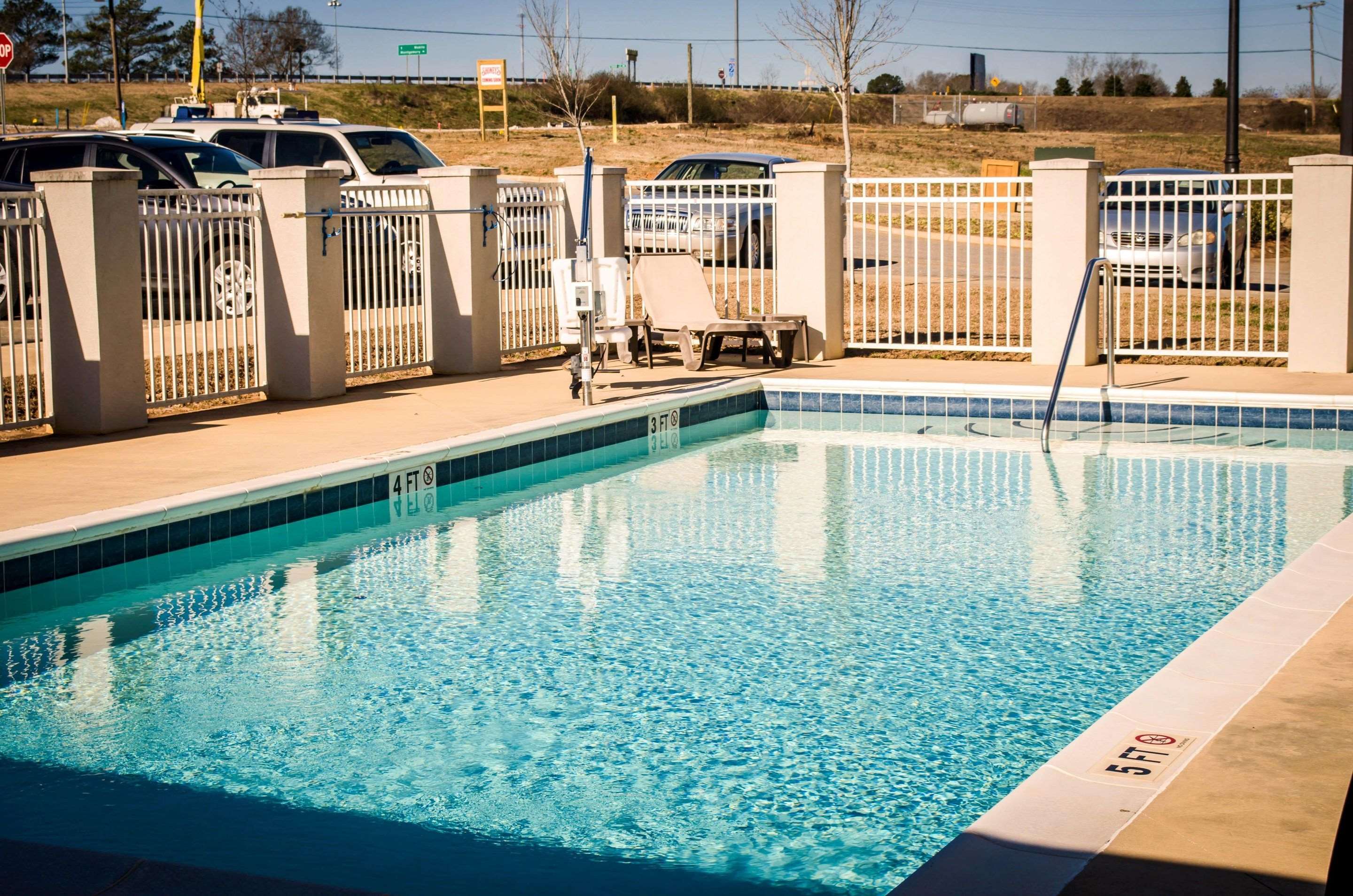 Outdoor pool with sundeck