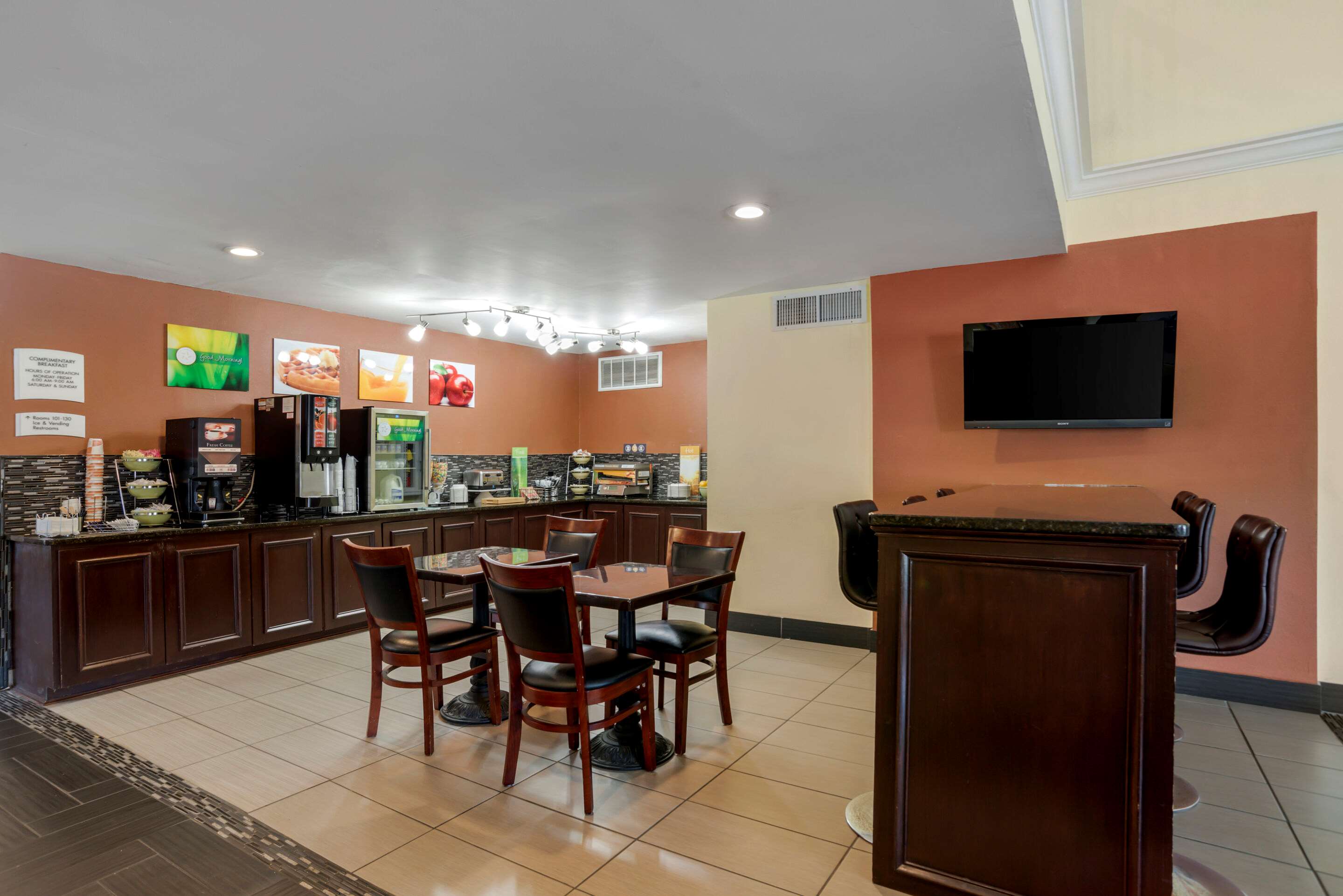 Spacious breakfast area