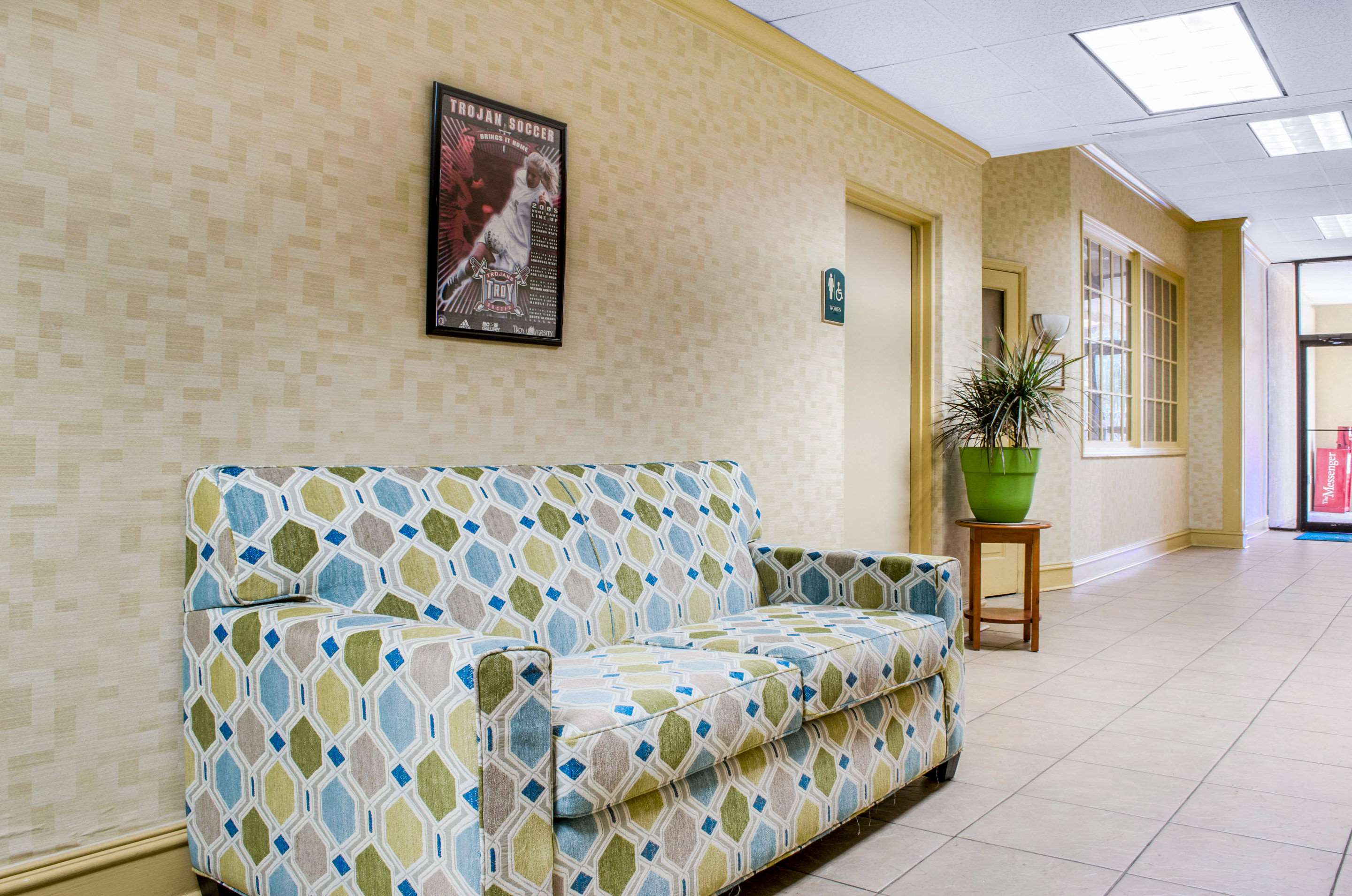 Spacious lobby with sitting area
