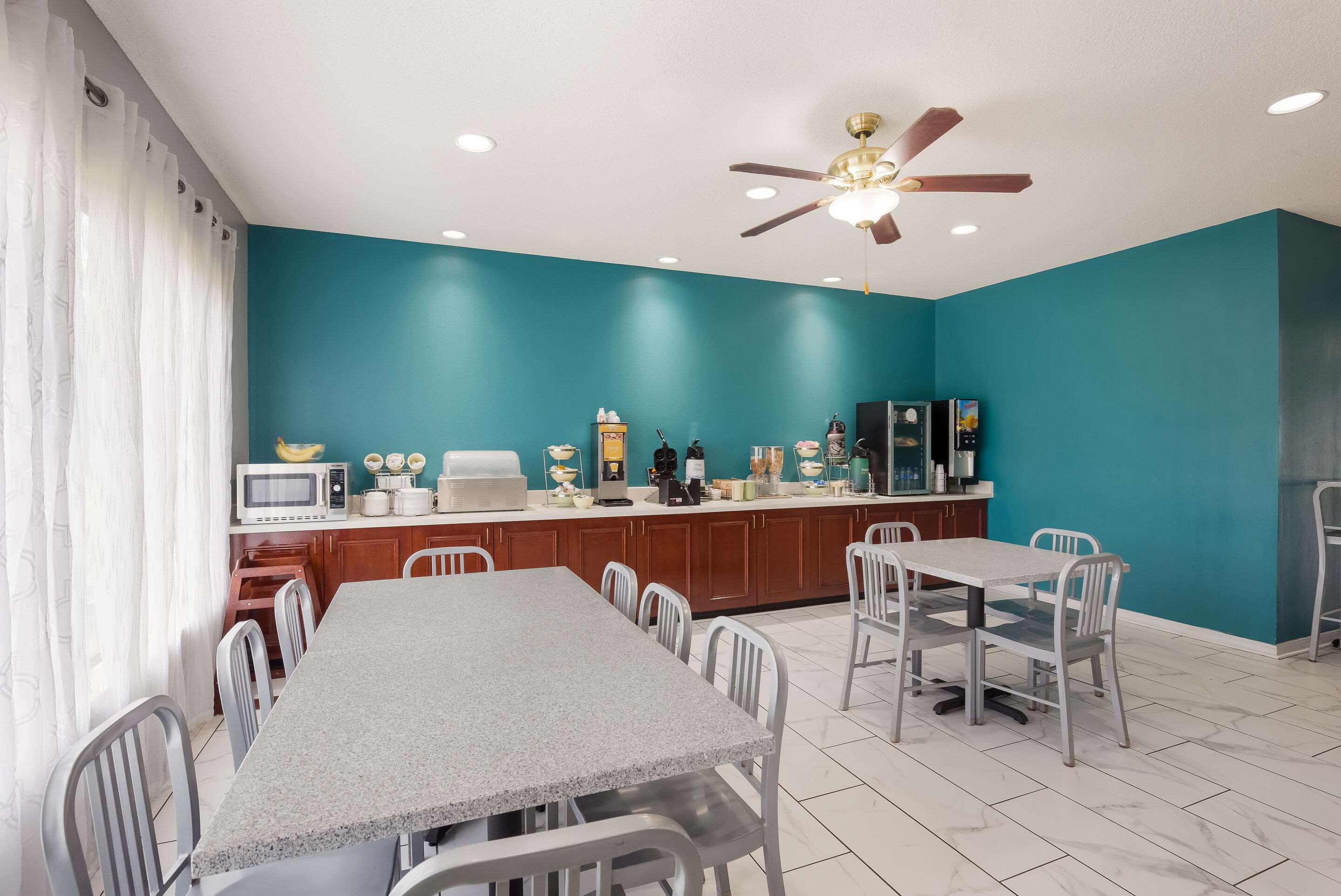 Enjoy breakfast in this seating area