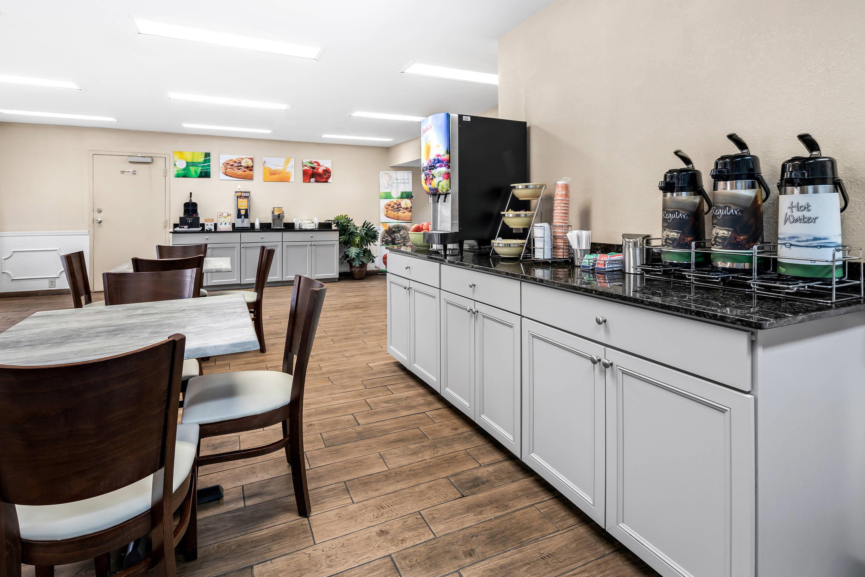 Enjoy breakfast in this seating area
