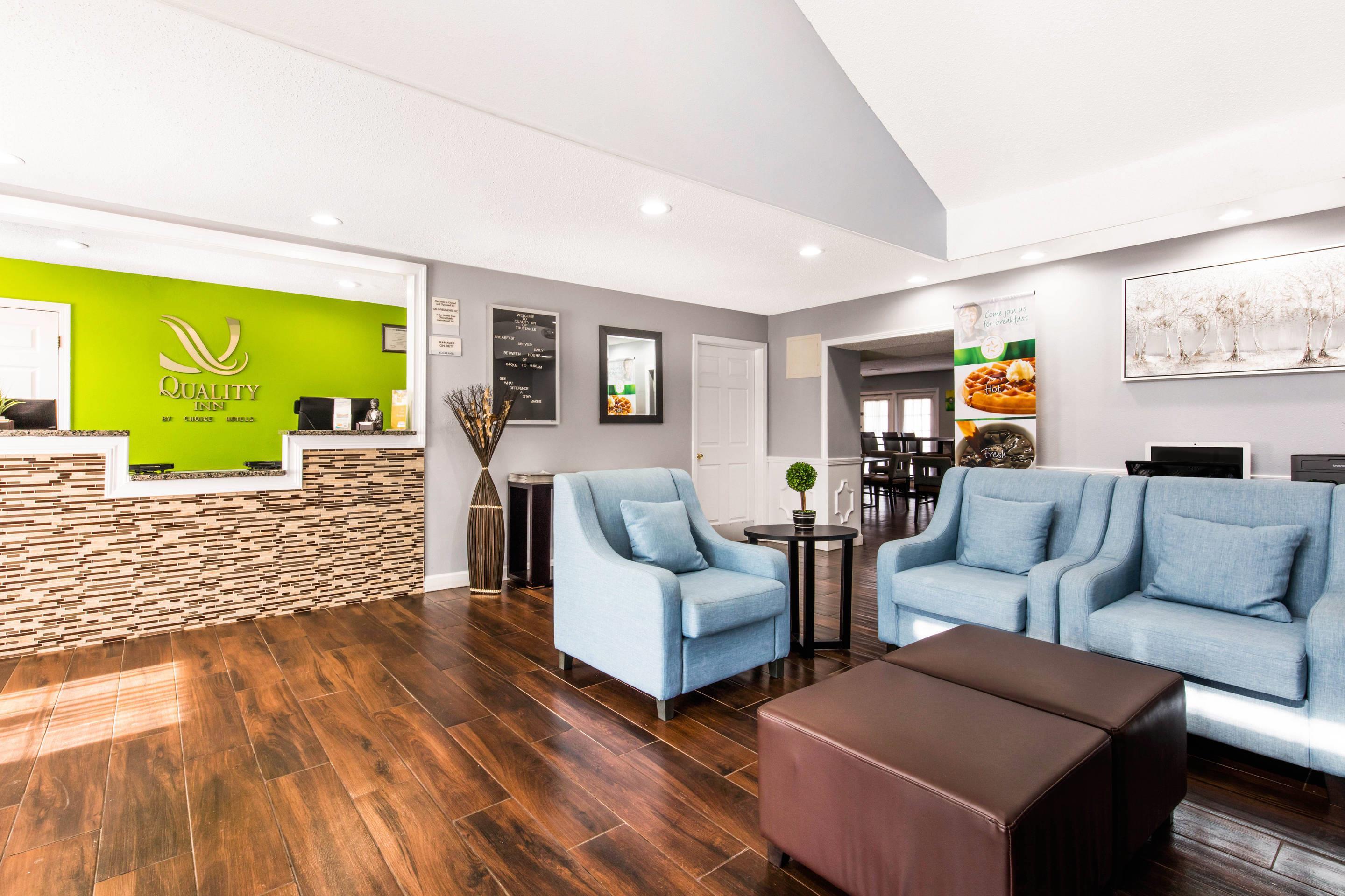Spacious lobby with sitting area