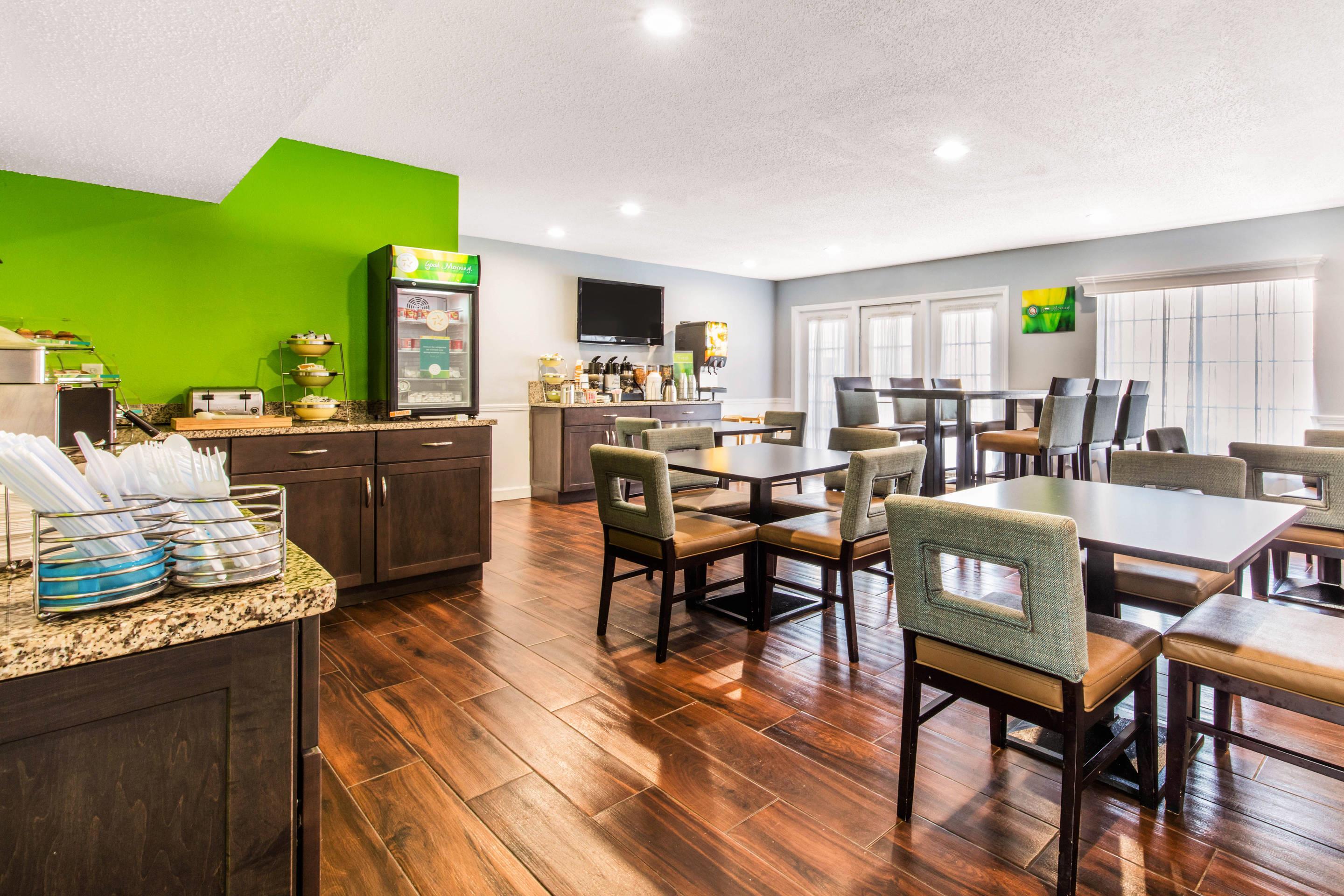Enjoy breakfast in this seating area
