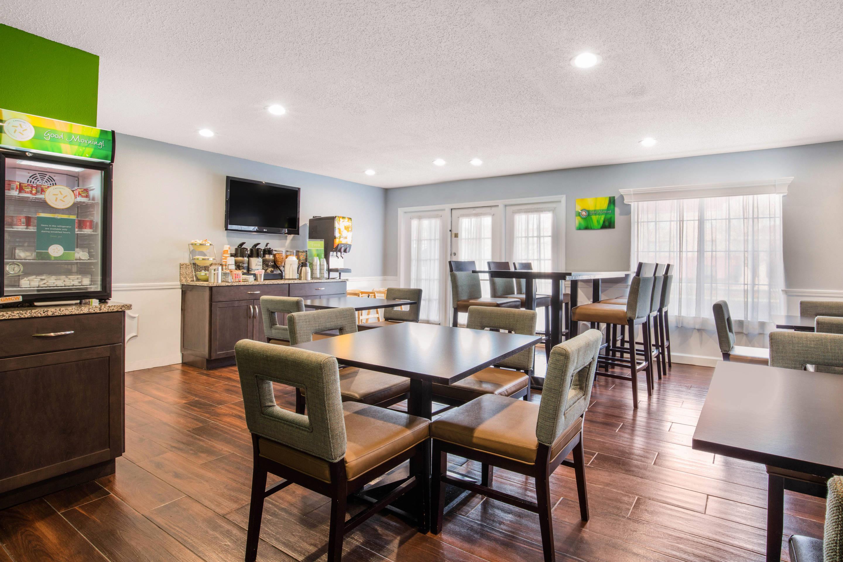 Enjoy breakfast in this seating area