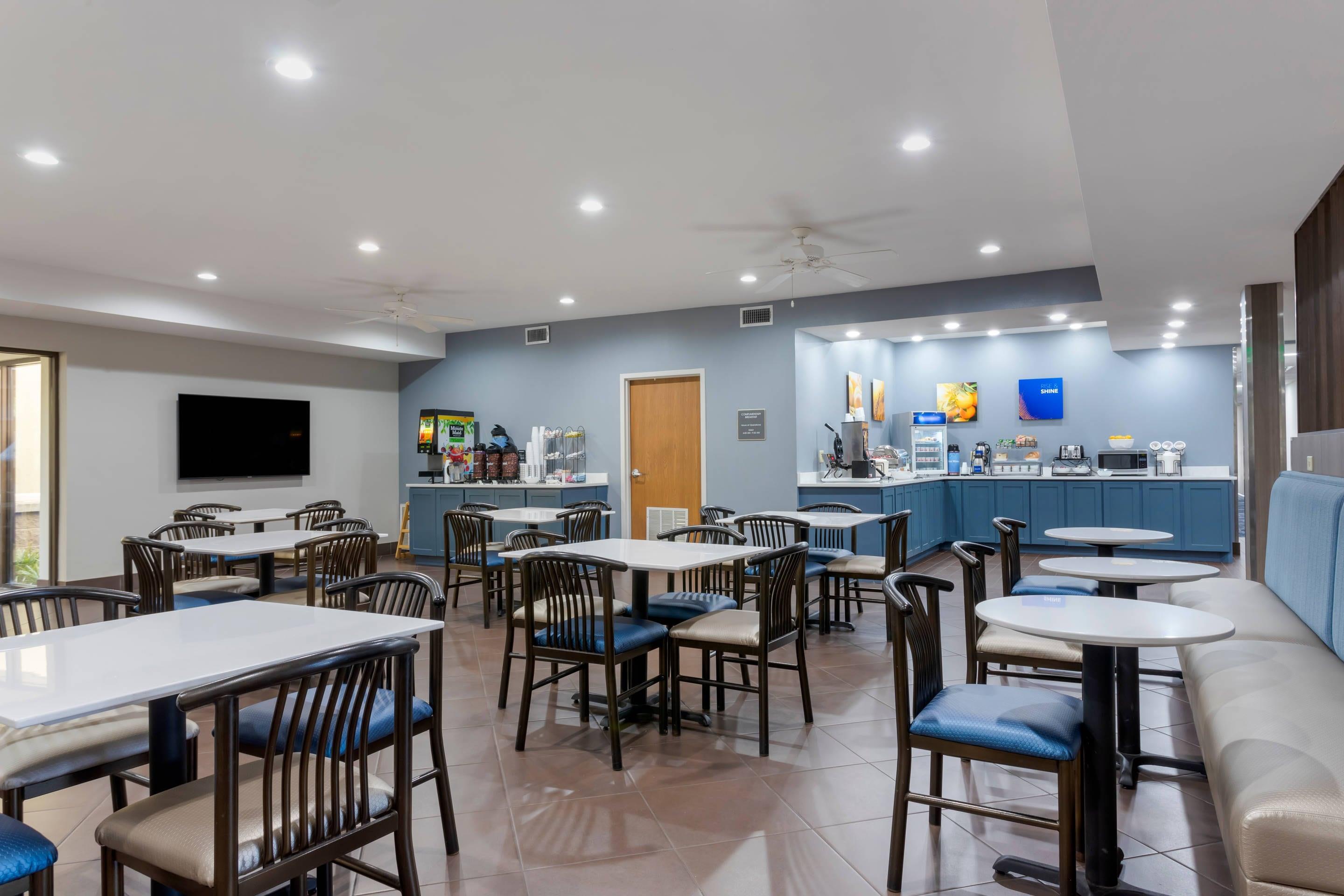 Enjoy breakfast in this seating area