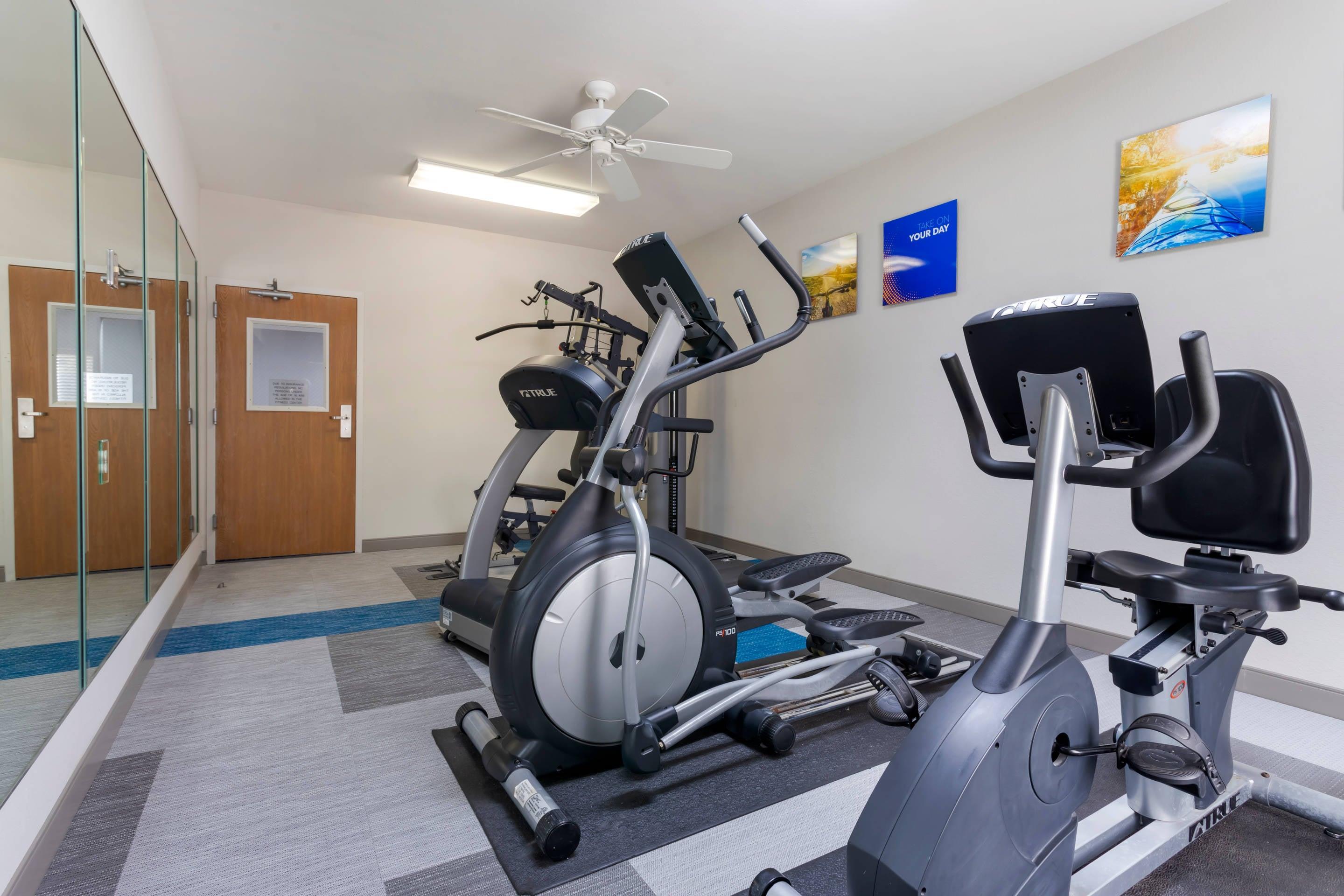Exercise room with cardio equipment