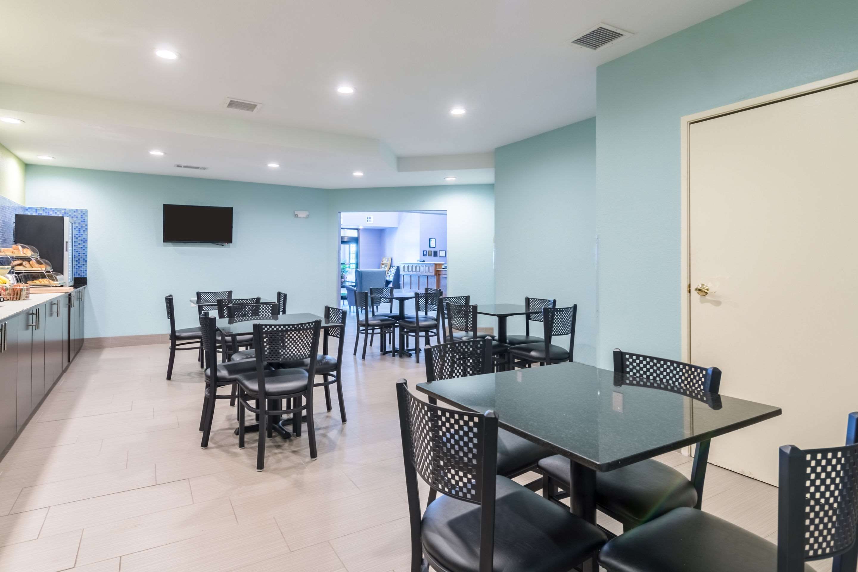 Enjoy breakfast in this seating area
