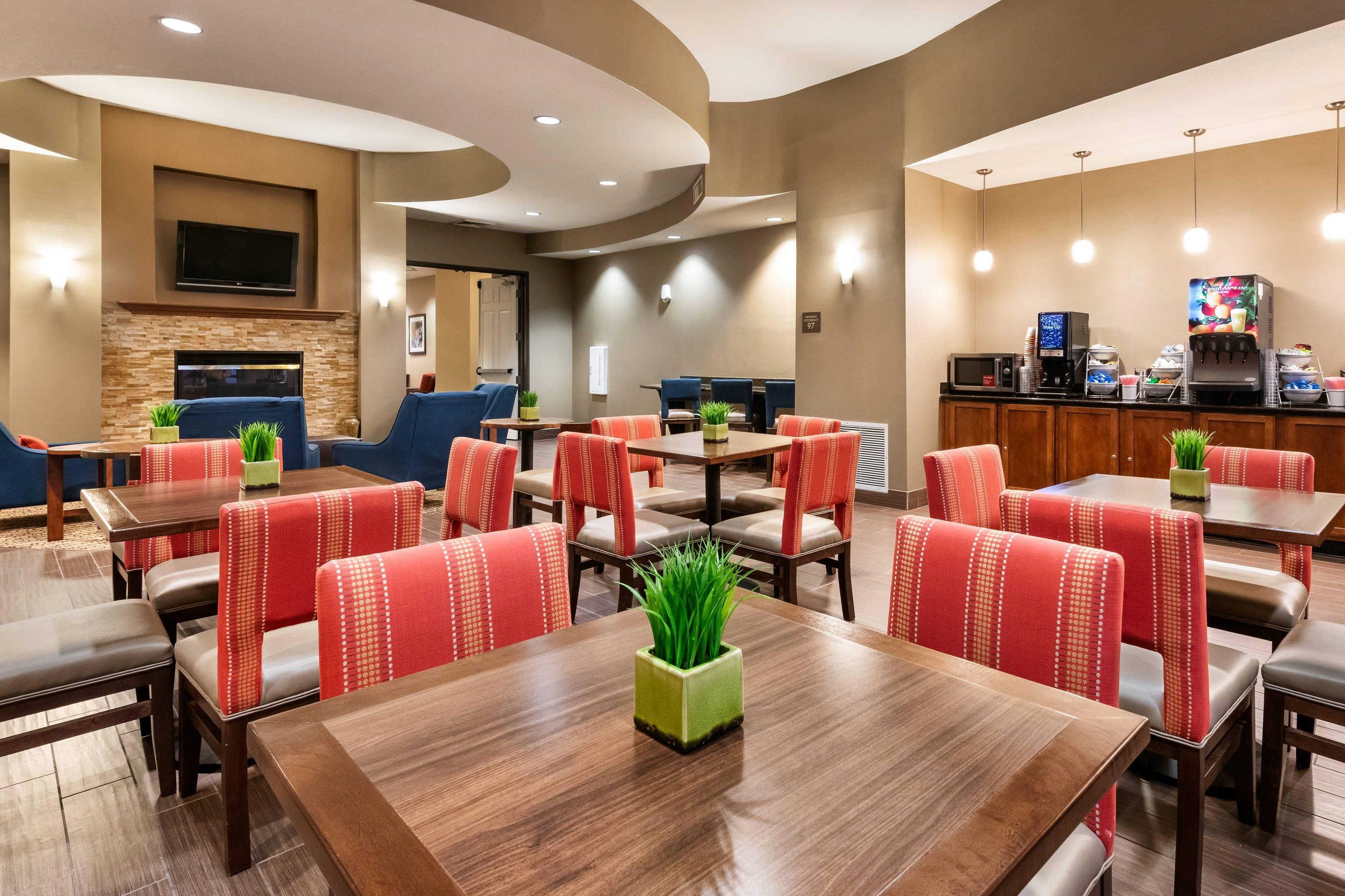 Enjoy breakfast in this seating area