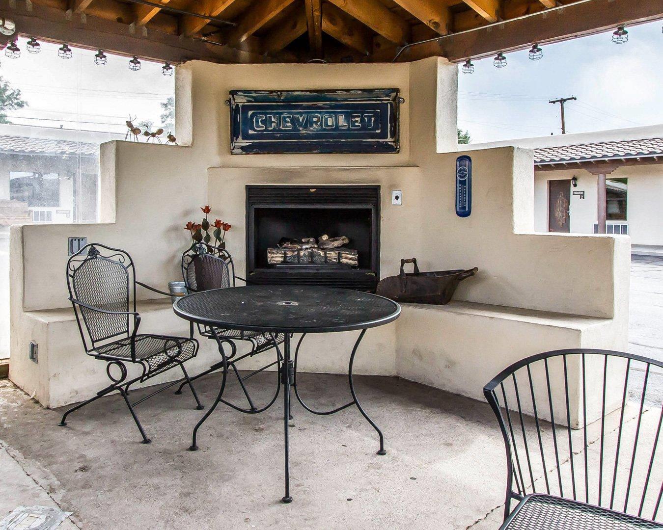 Enjoy the outside fireplace area