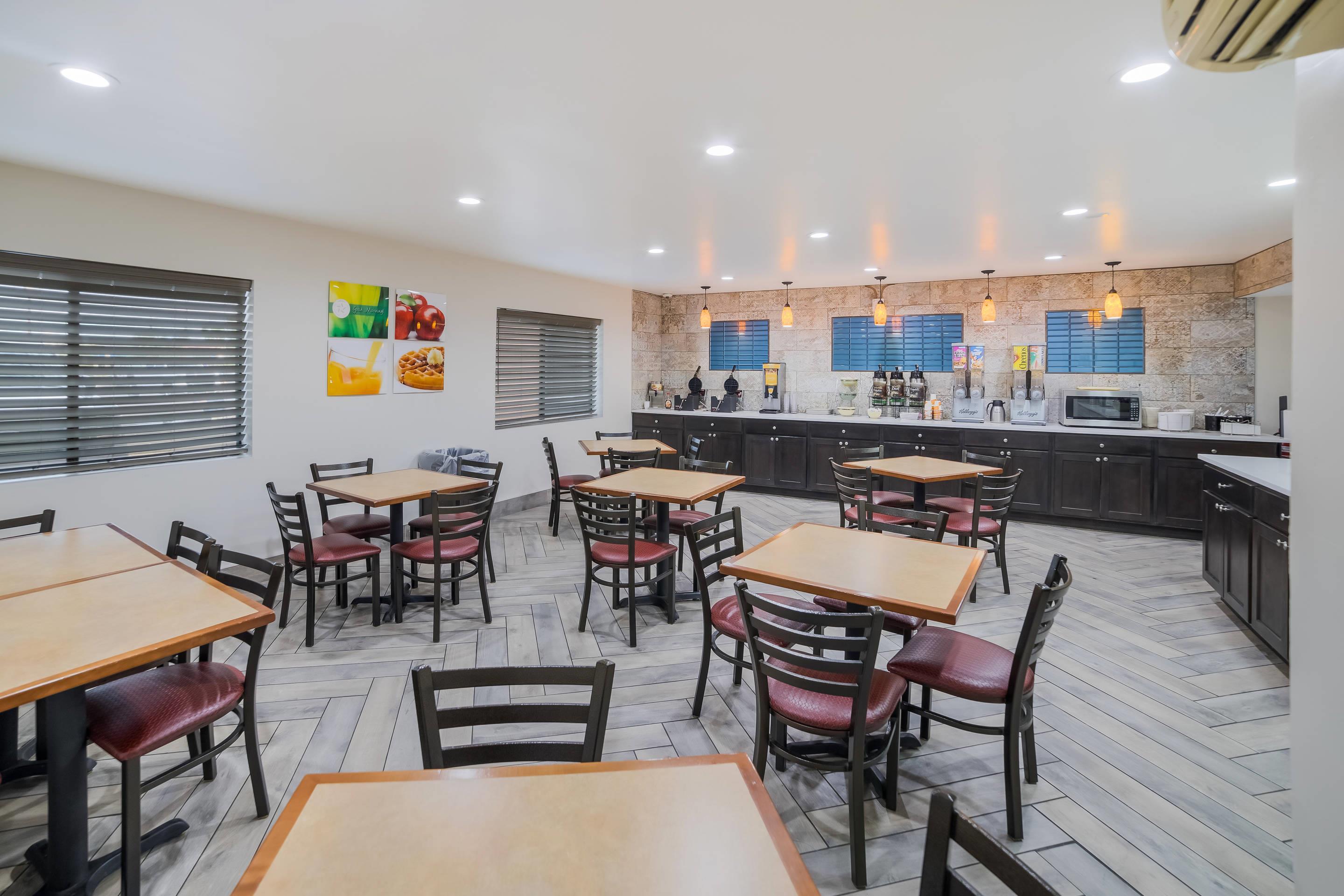 Enjoy breakfast in this seating area