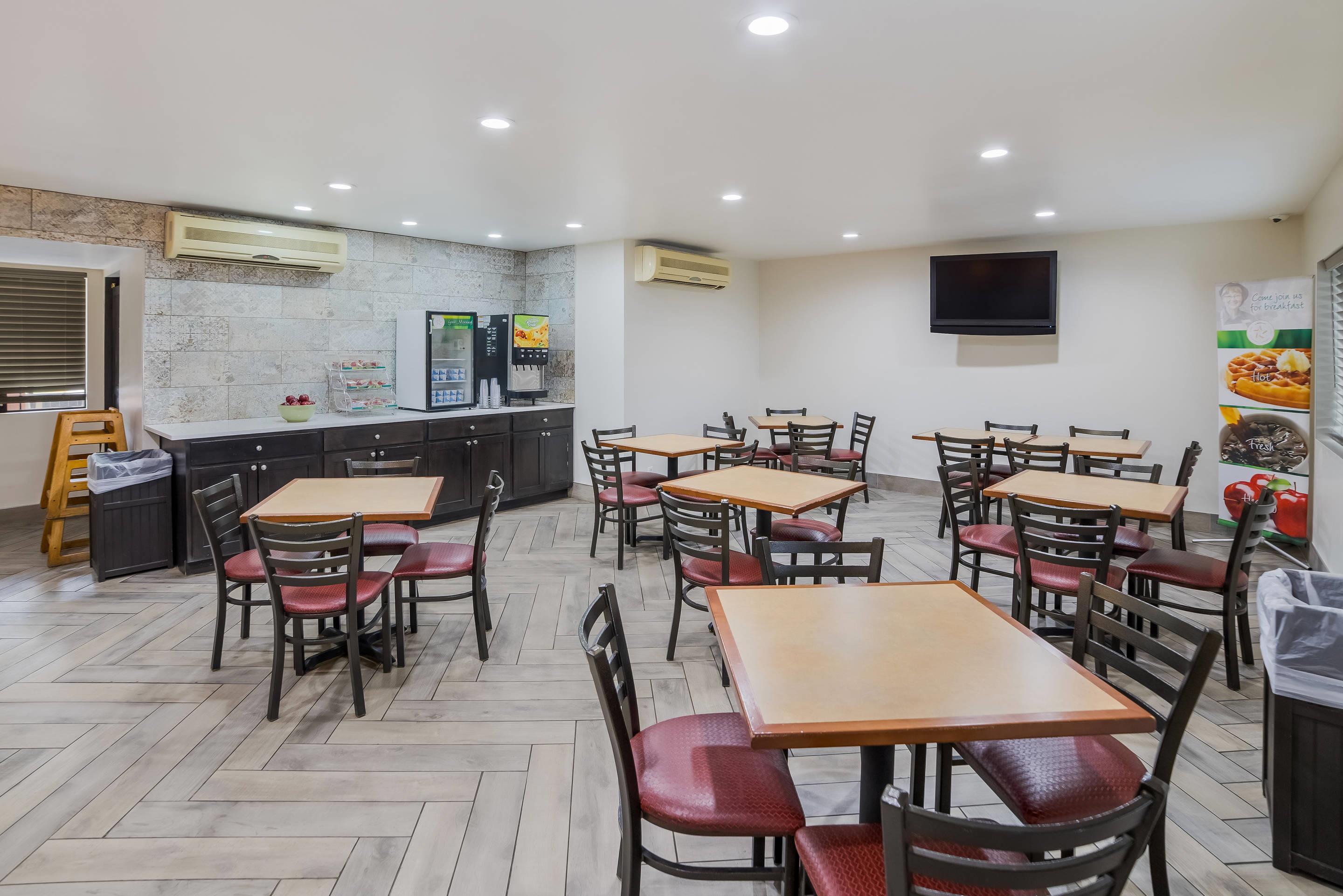 Enjoy breakfast in this seating area