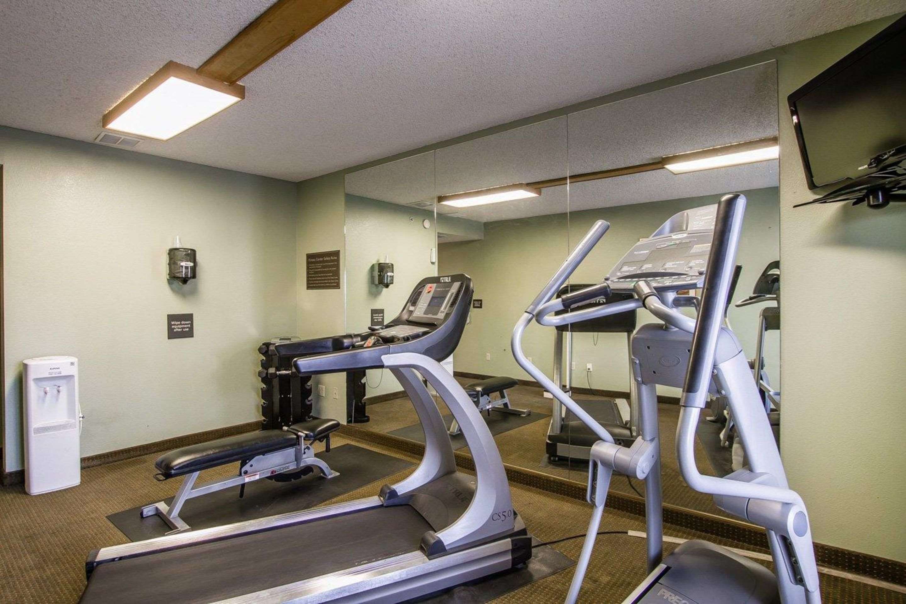 Fitness center with free weights