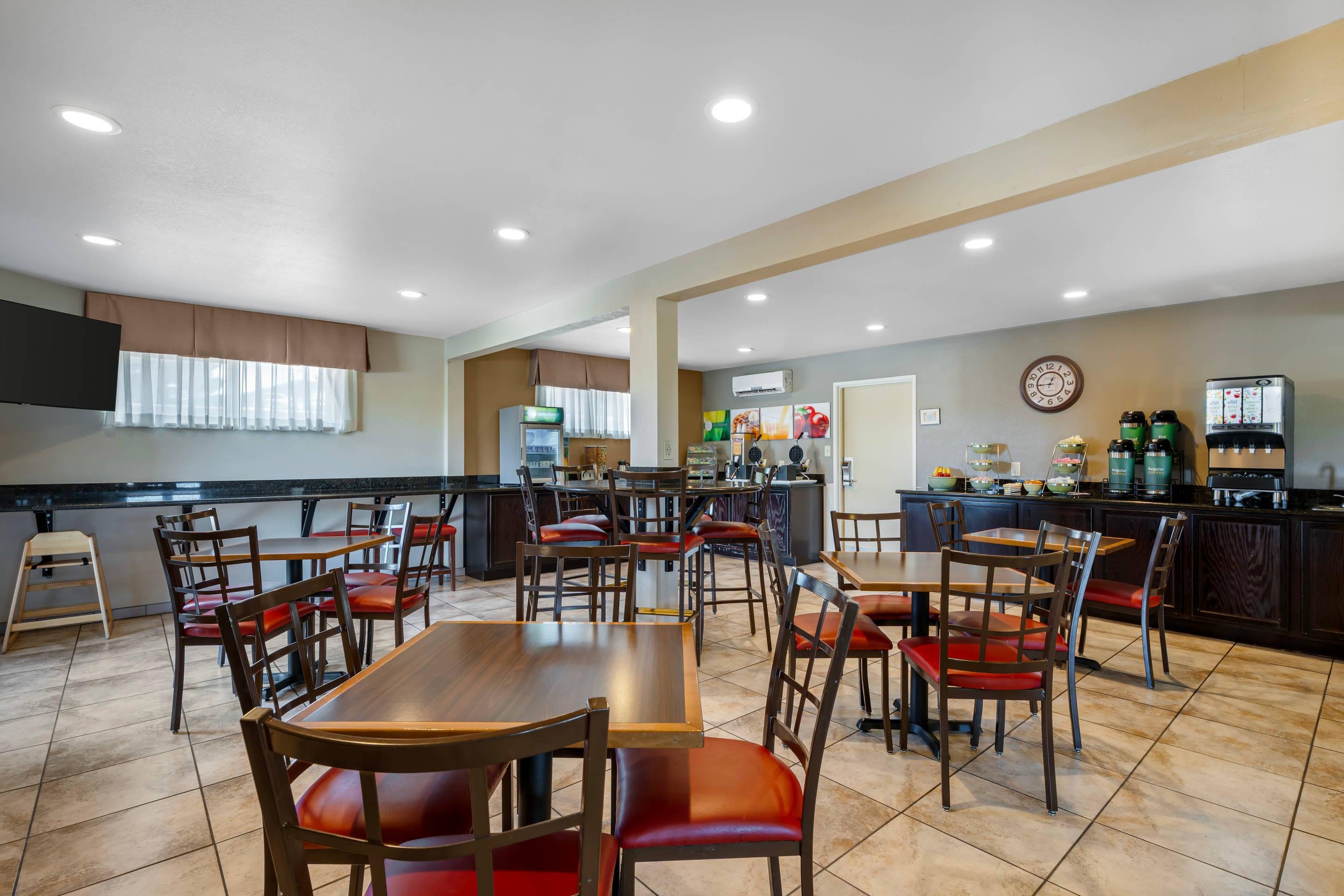 Enjoy breakfast in this seating area