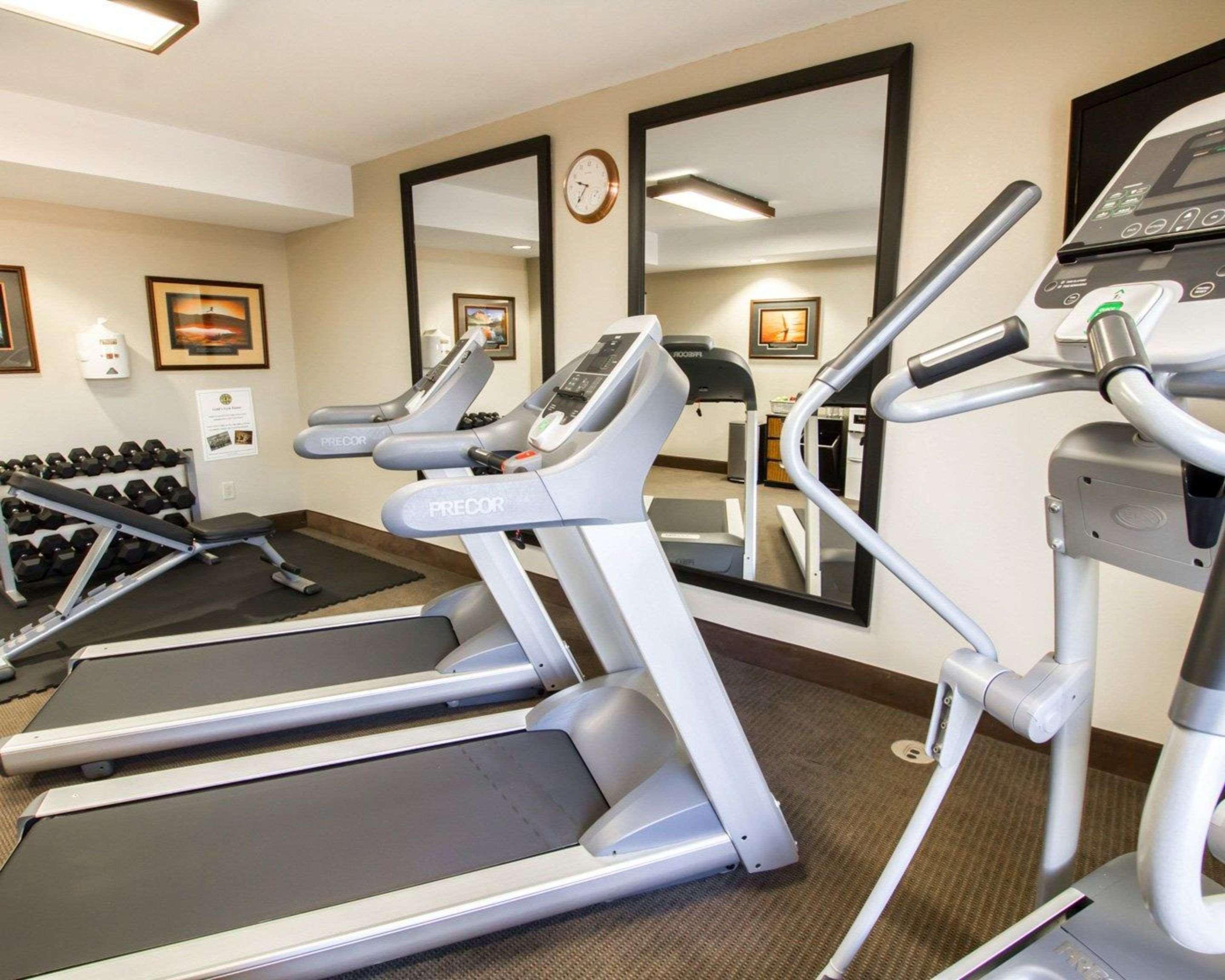 Fitness center with cardio equipment and weights