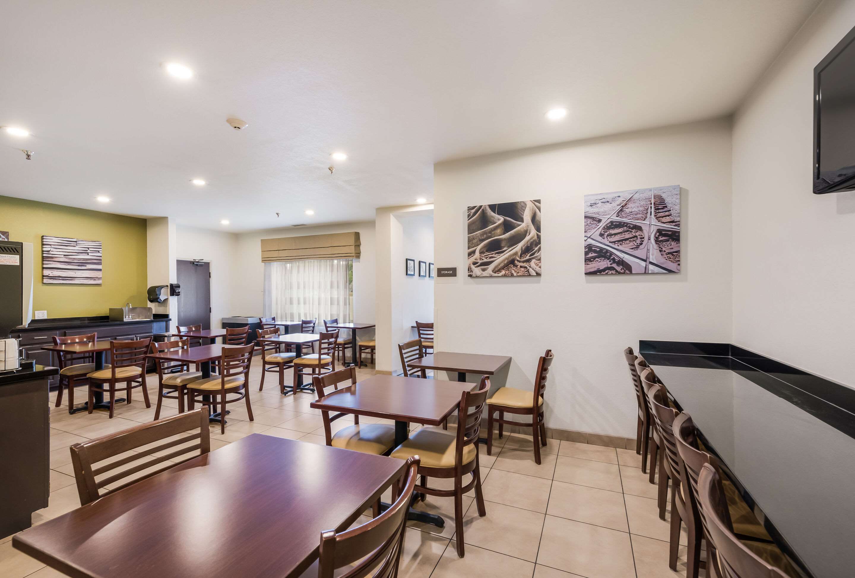 Enjoy breakfast in this seating area