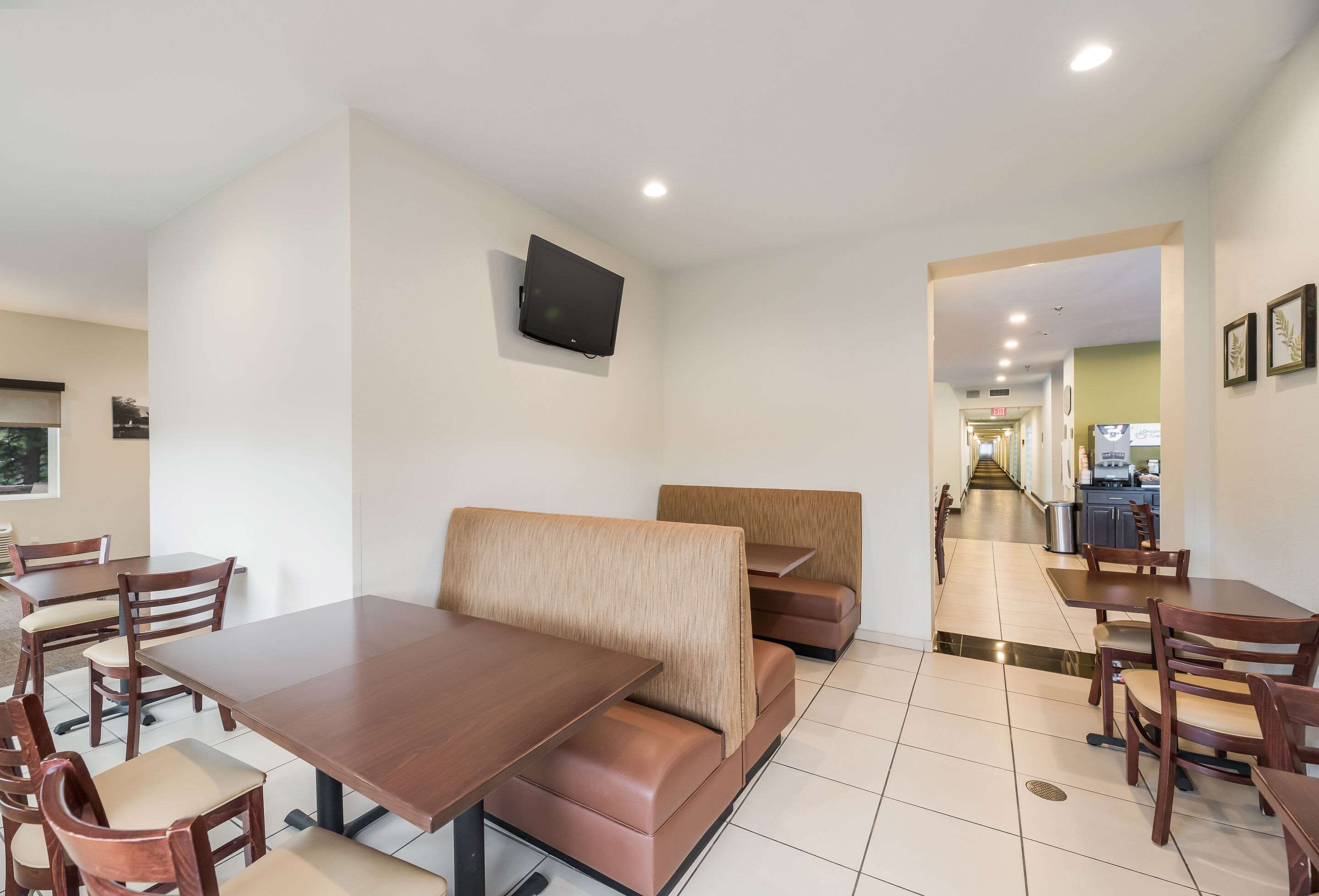 Enjoy breakfast in this seating area