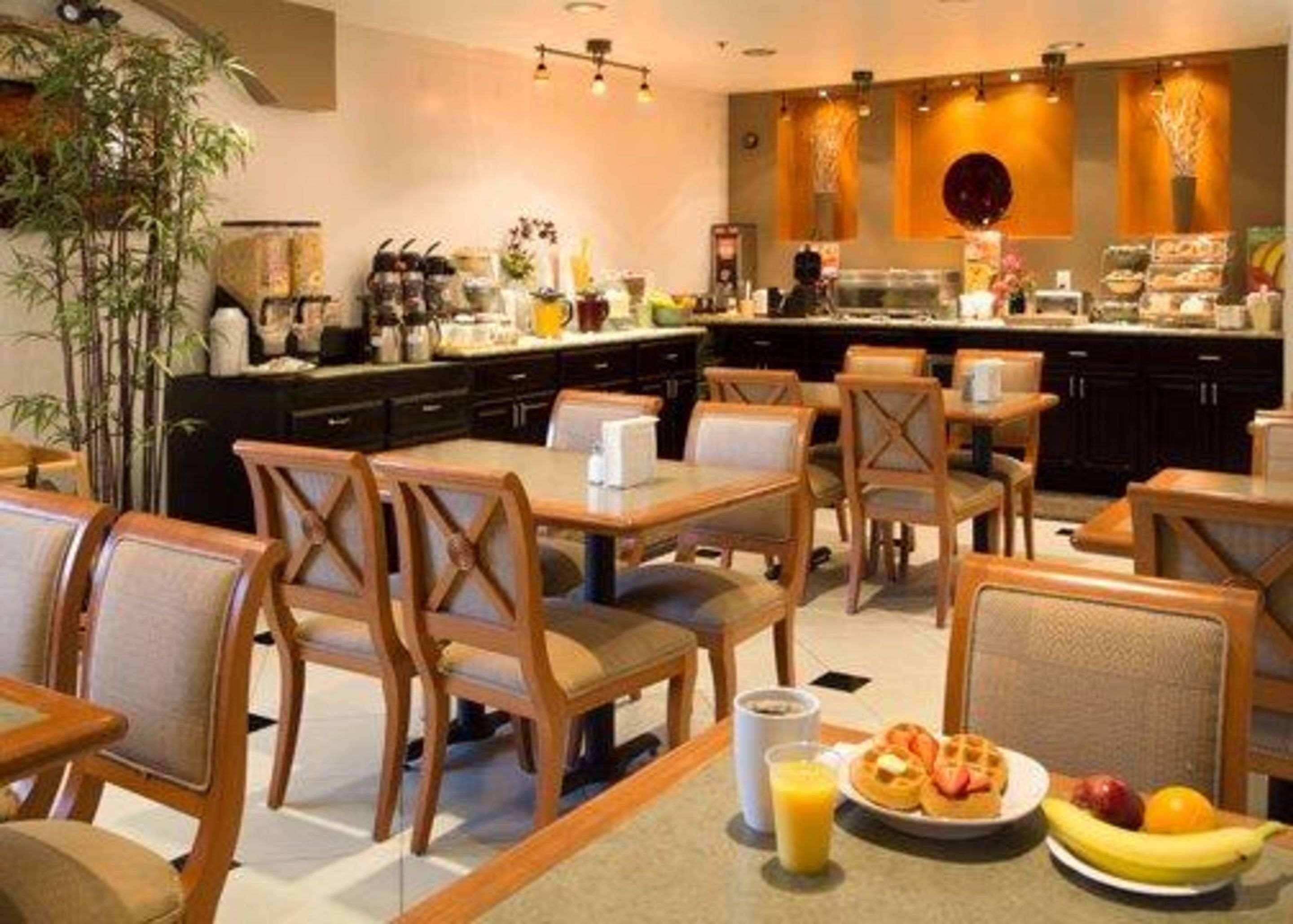 Enjoy breakfast in this seating area