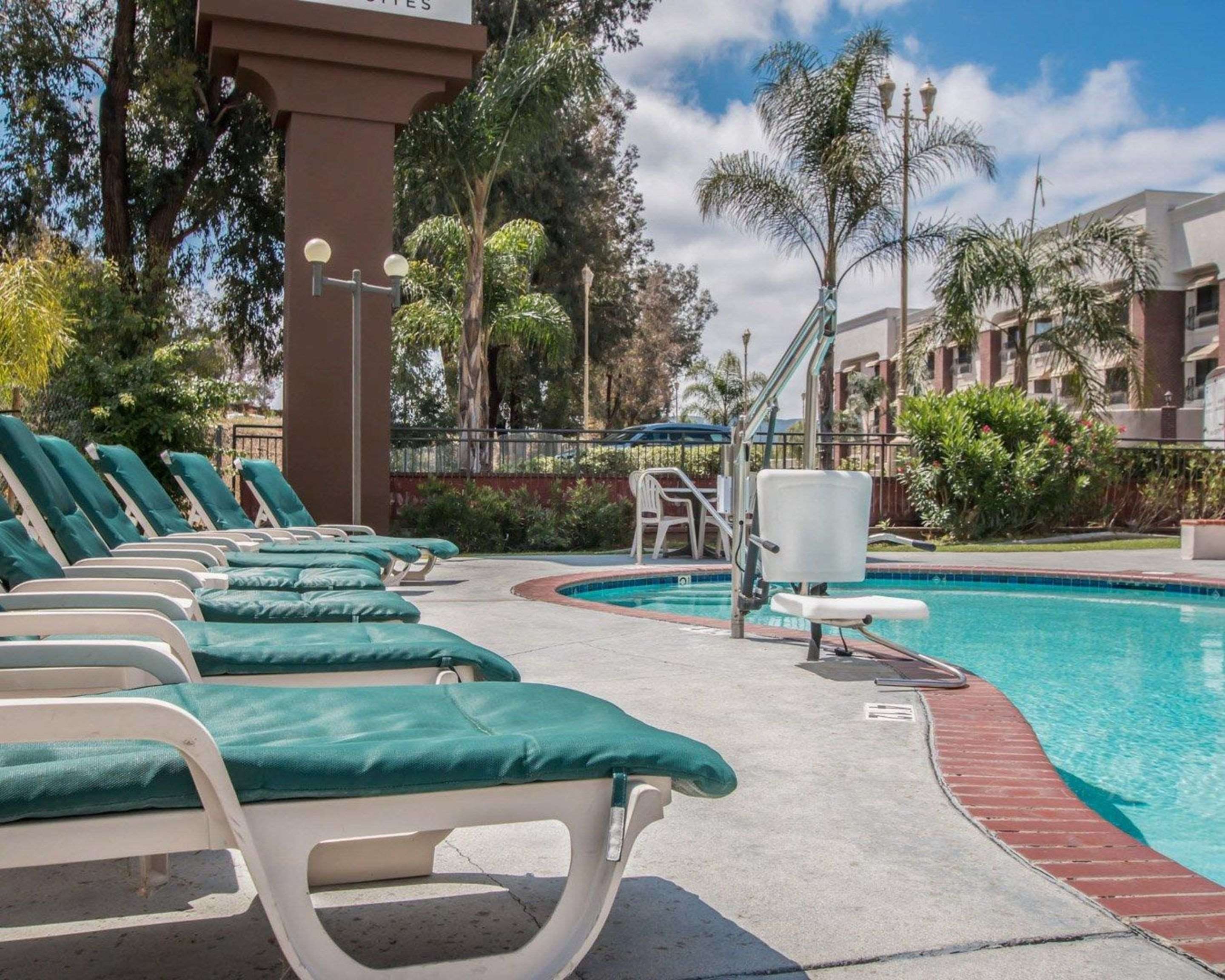 Outdoor pool with lounge area
