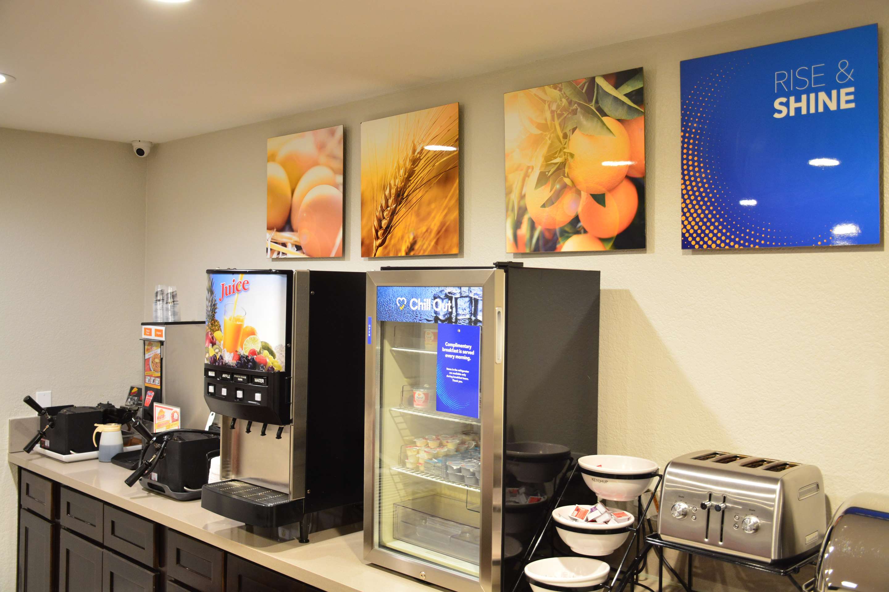 Assorted breakfast items | Comfort Inn & Suites Moreno Valley near March Air Reserve Base