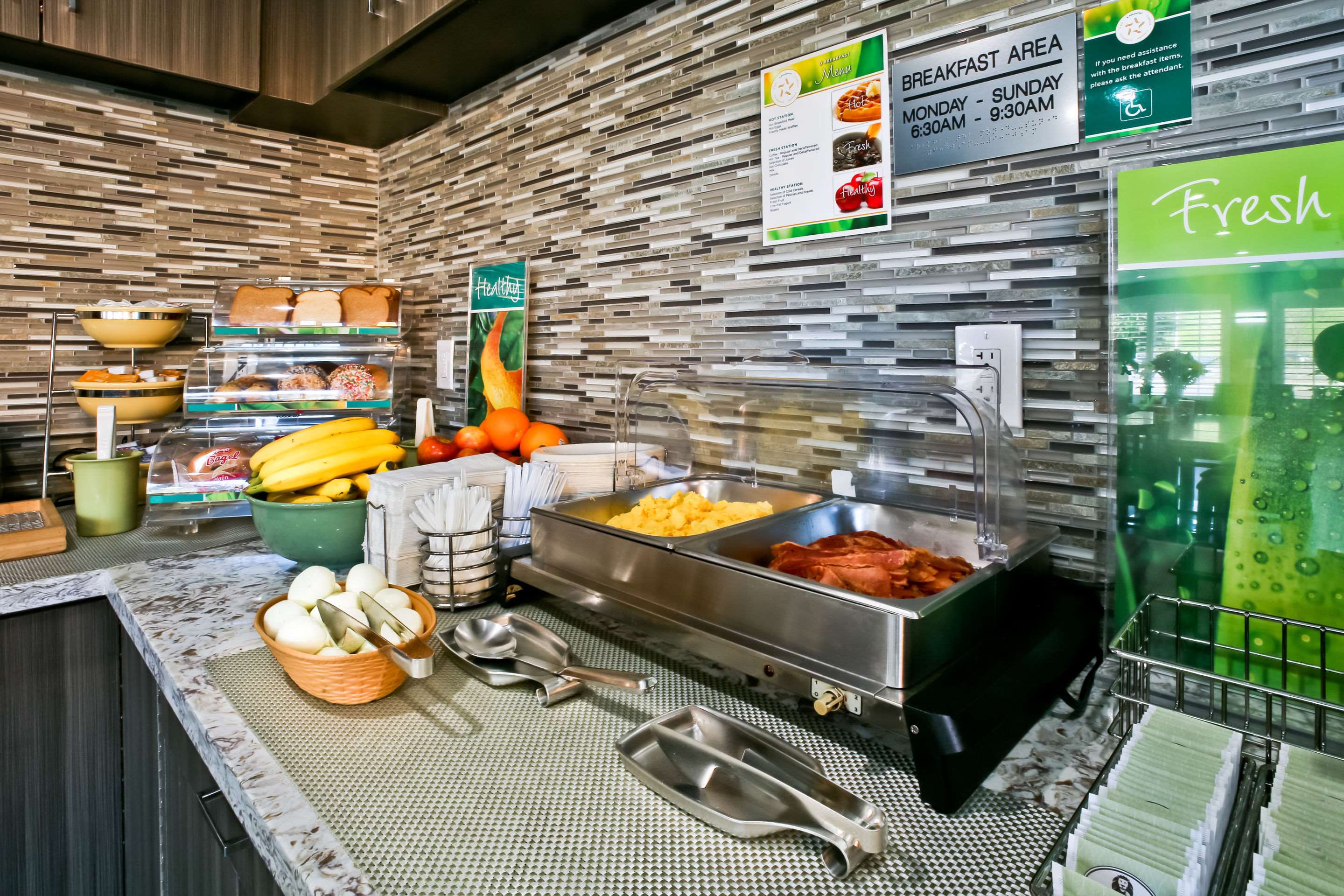 Assorted breakfast items