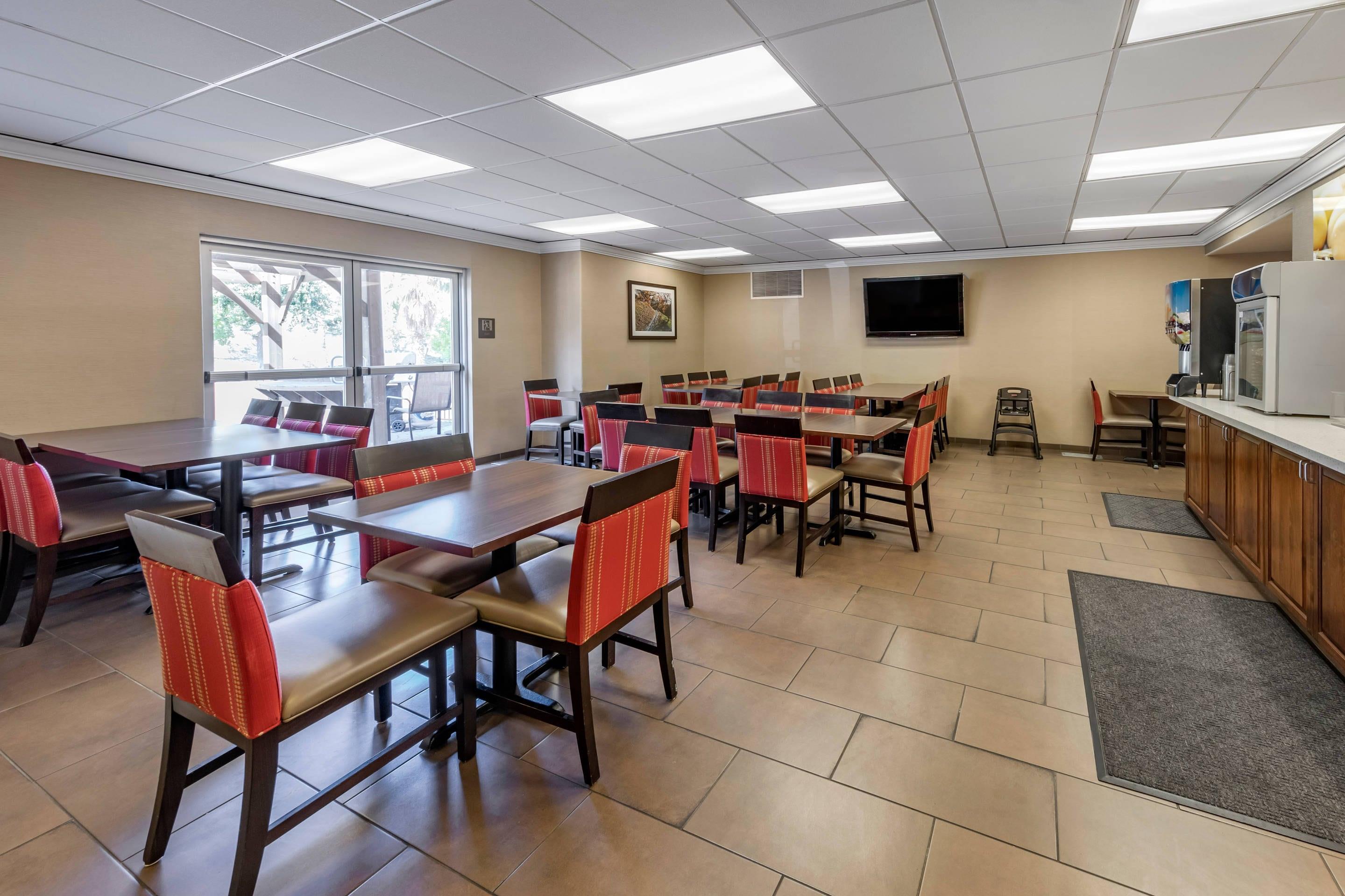 Enjoy breakfast in this seating area