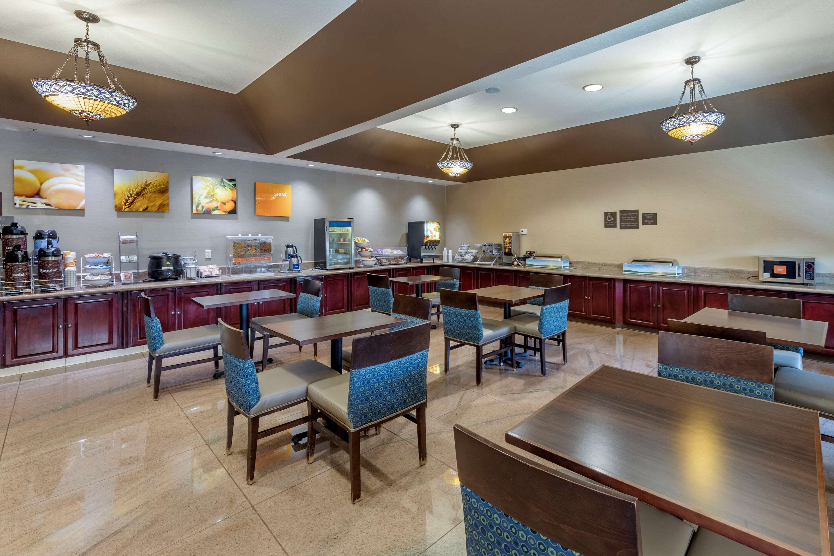 Enjoy breakfast in this seating area