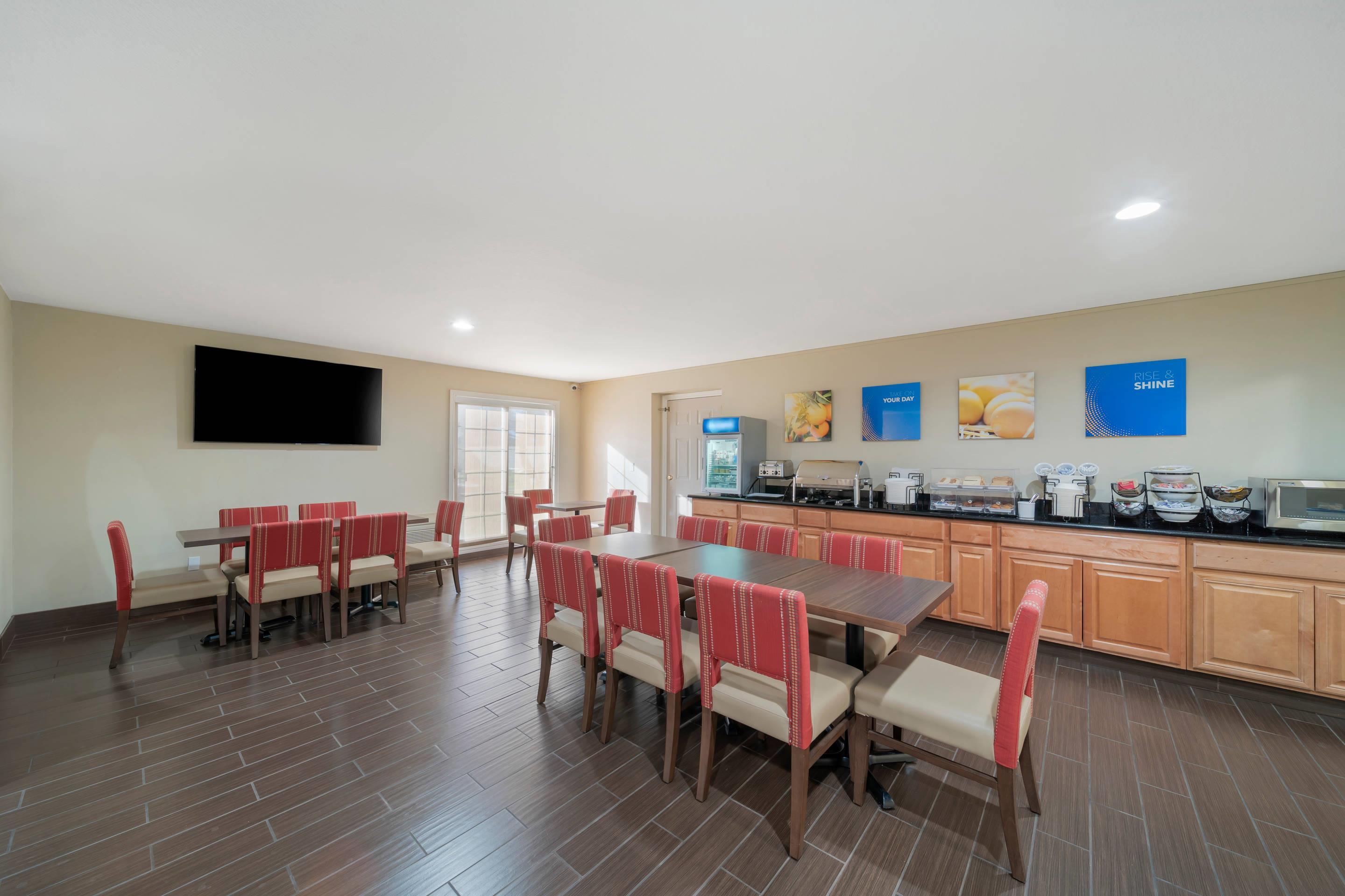 Enjoy breakfast in this seating area