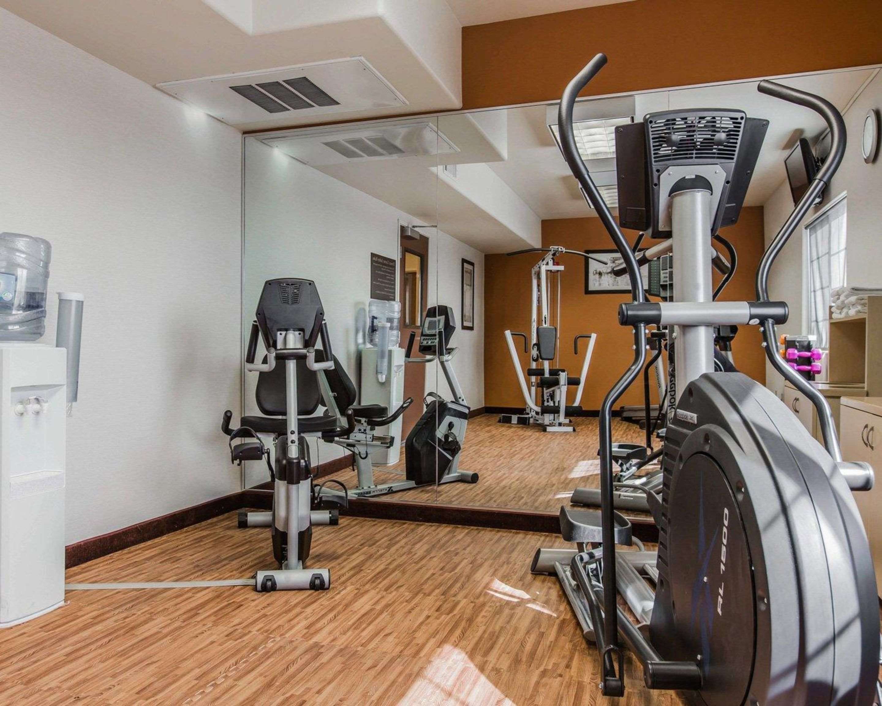 Fitness center with cardio equipment and weights | Quality Inn Rosemead - Los Angeles