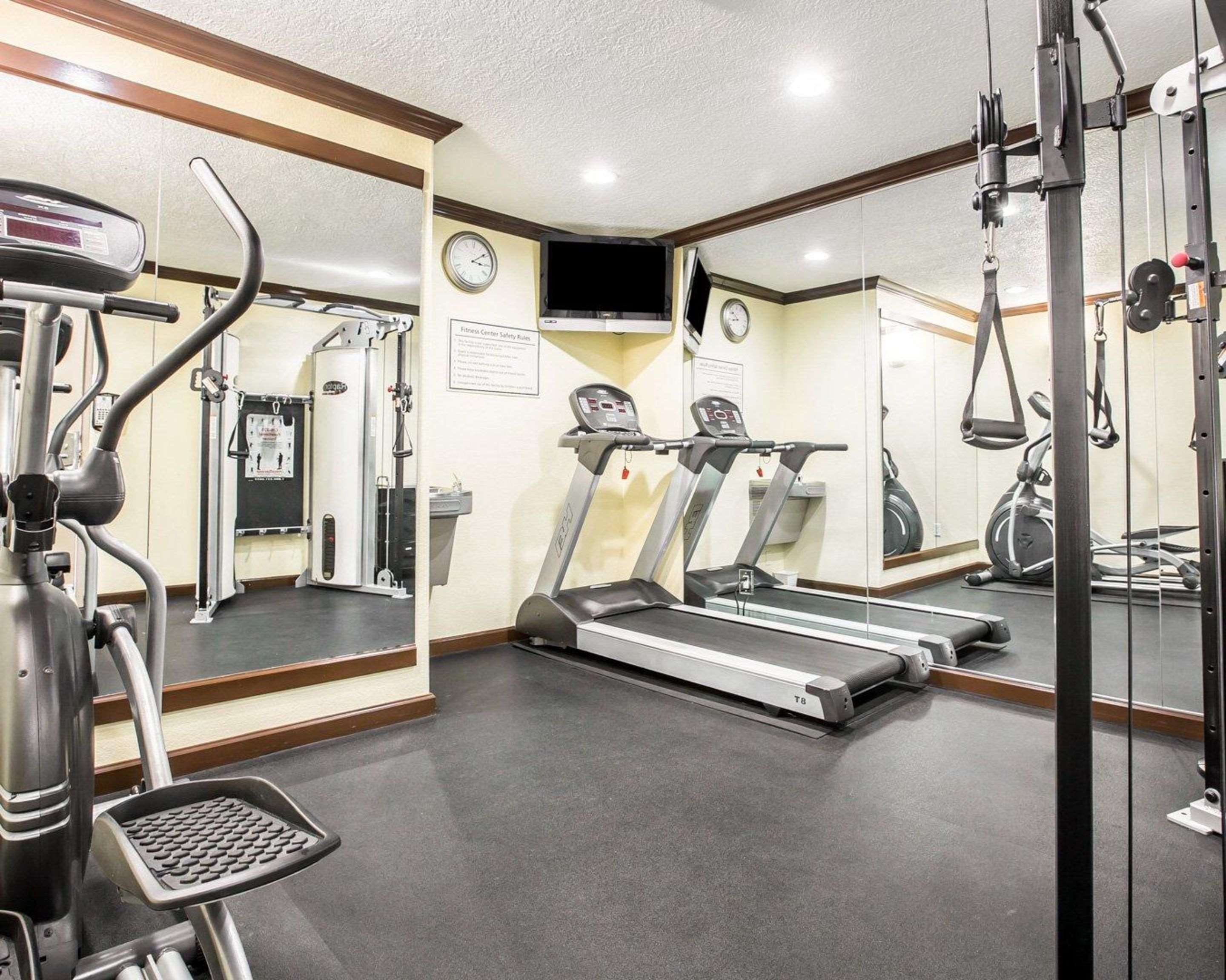 Fitness center with television