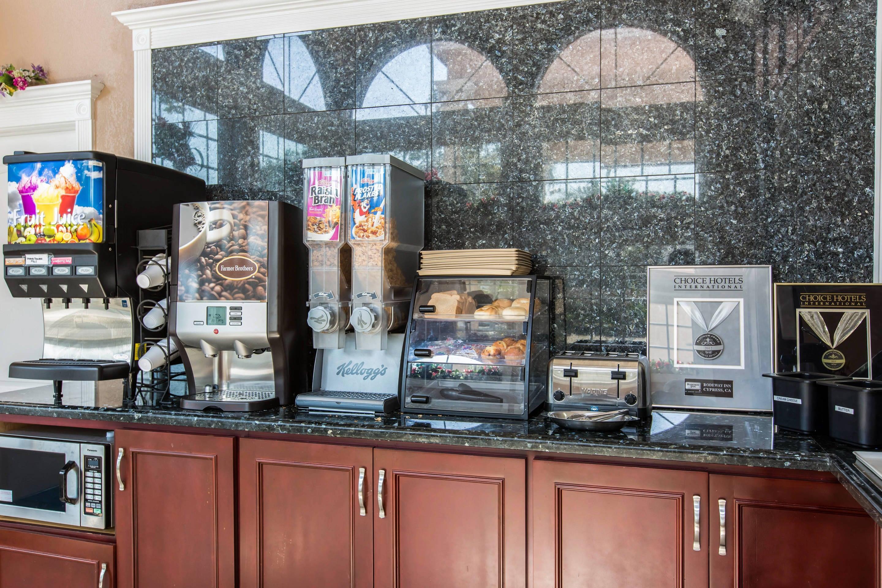 Assorted breakfast items | Rodeway Inn Cypress - Buena Park
