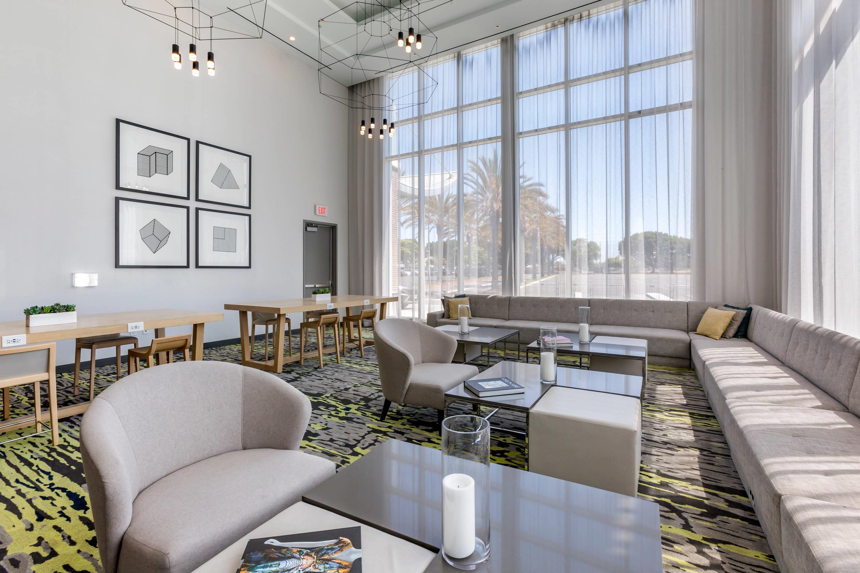 Spacious lobby with sitting area | Cambria Hotel LAX
