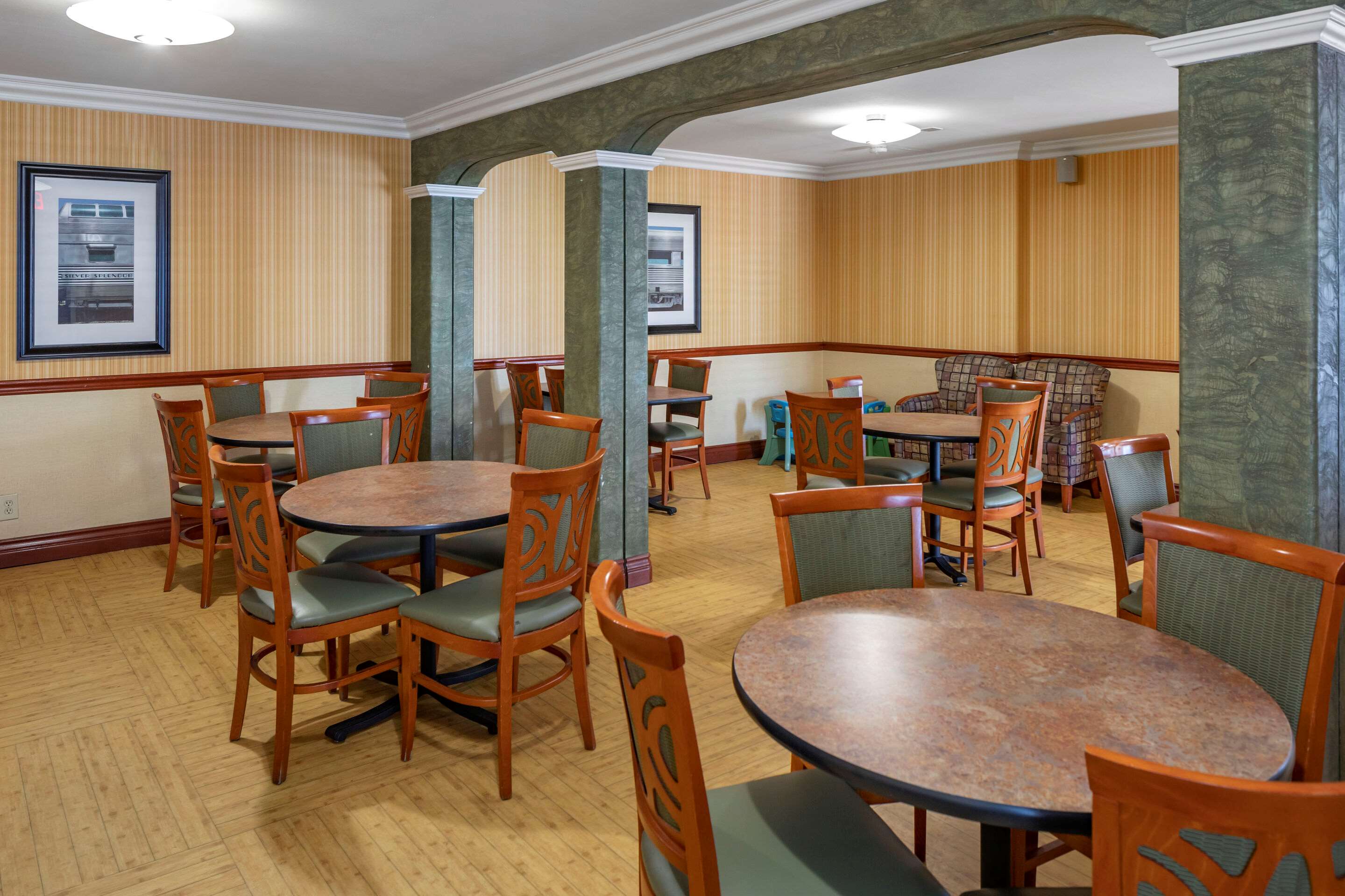 Spacious breakfast area