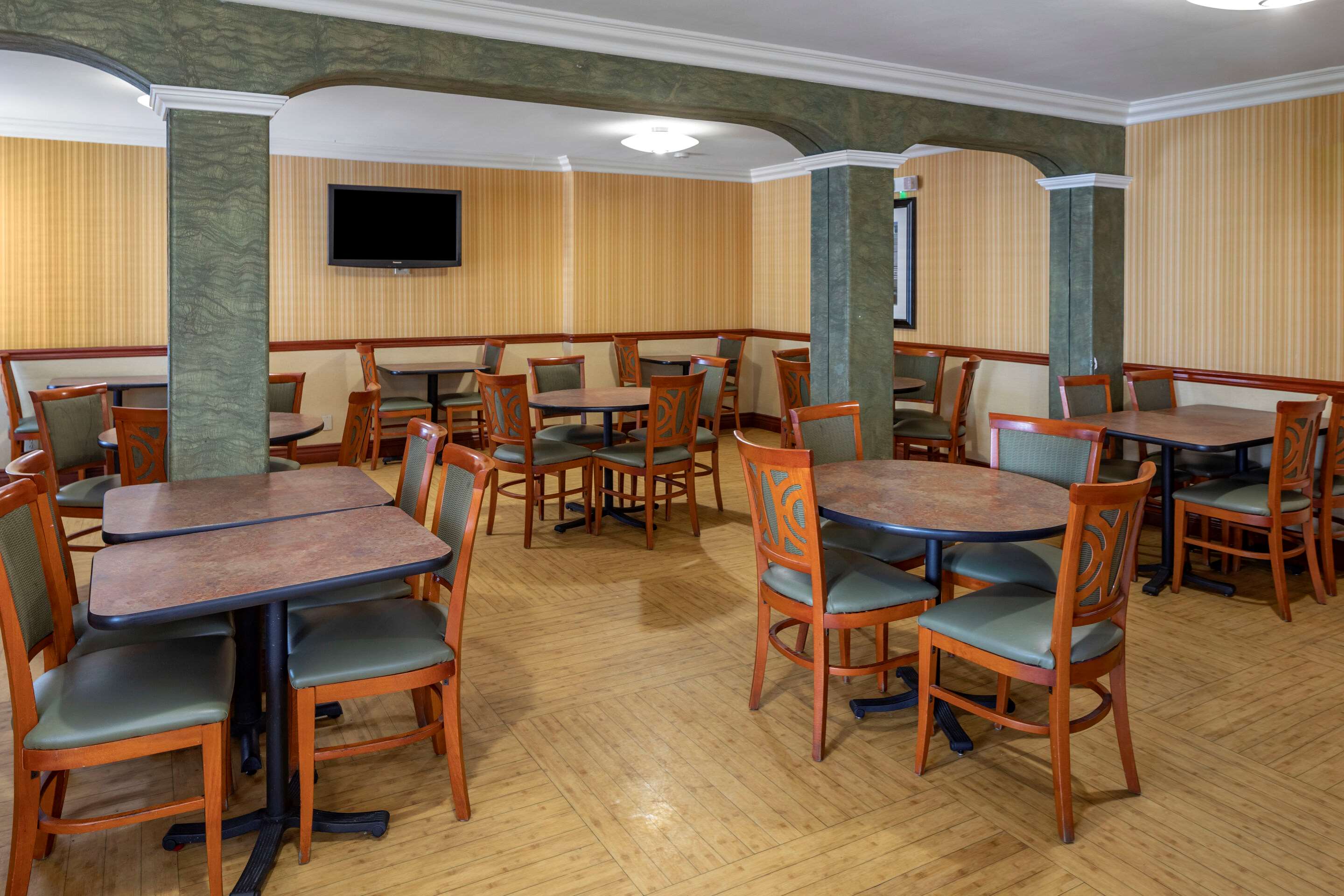 Enjoy breakfast in this seating area