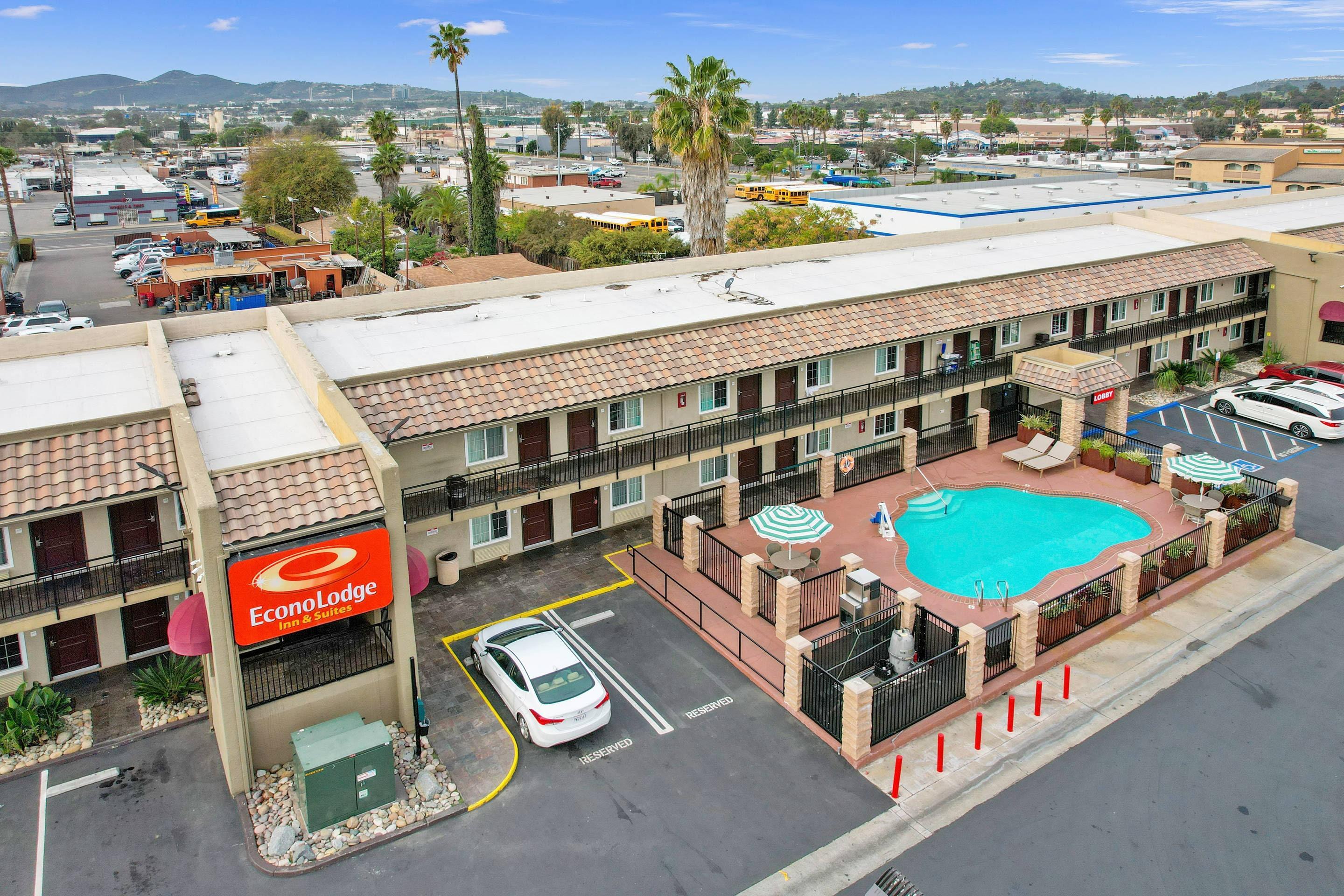 Aerial View | Econo Lodge Inn & Suites Escondido Downtown
