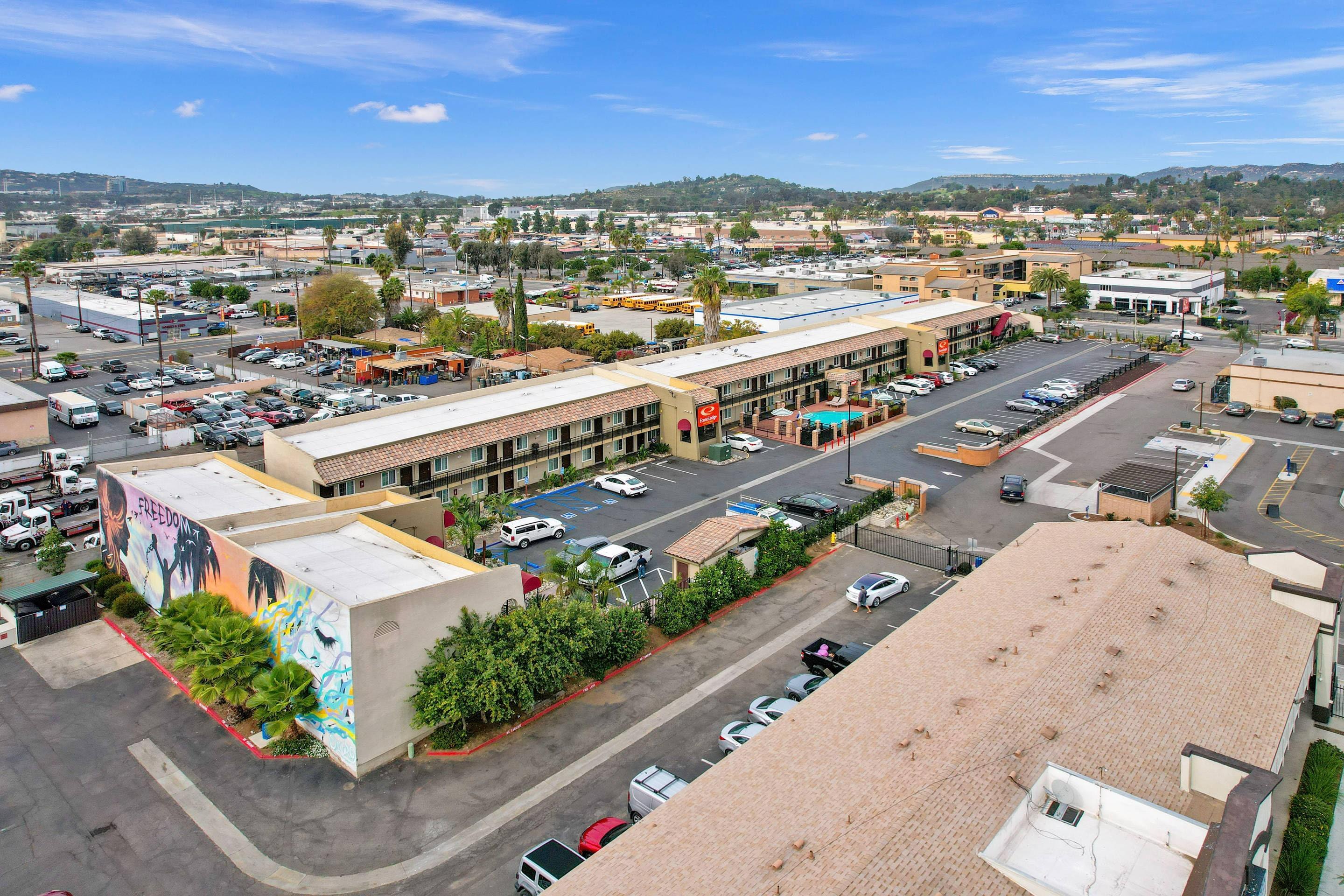 Aerial View | Econo Lodge Inn & Suites Escondido Downtown