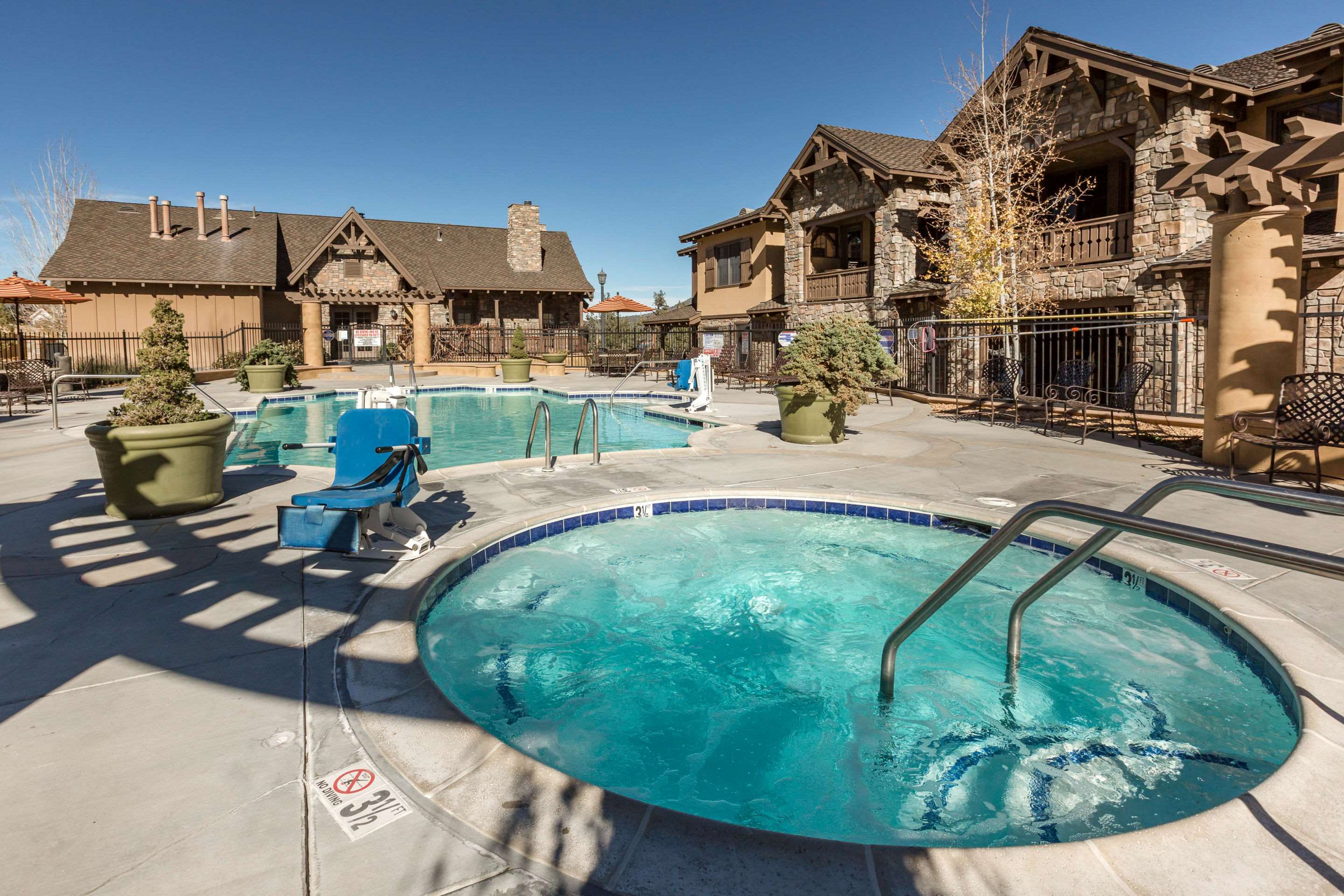 Outdoor heated pool and hot tub | Bluegreen Vacations Big Bear Village, Ascend Resort Collection