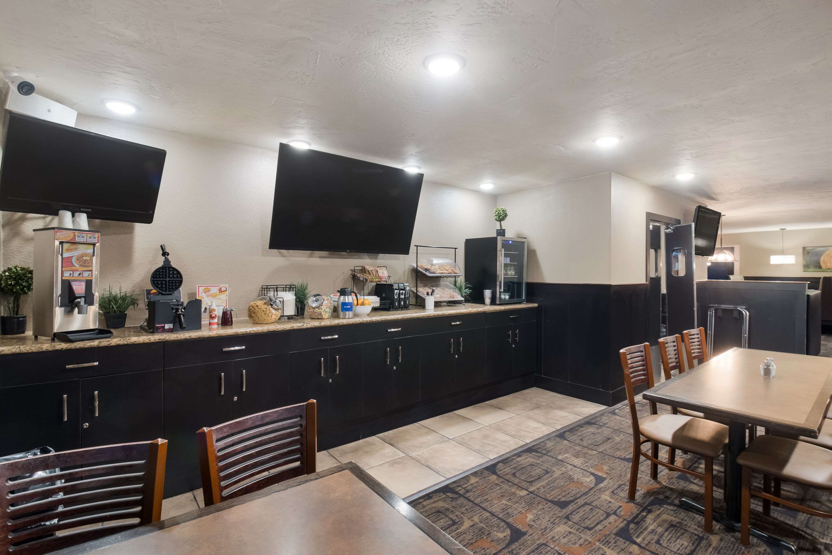 Enjoy breakfast in this seating area