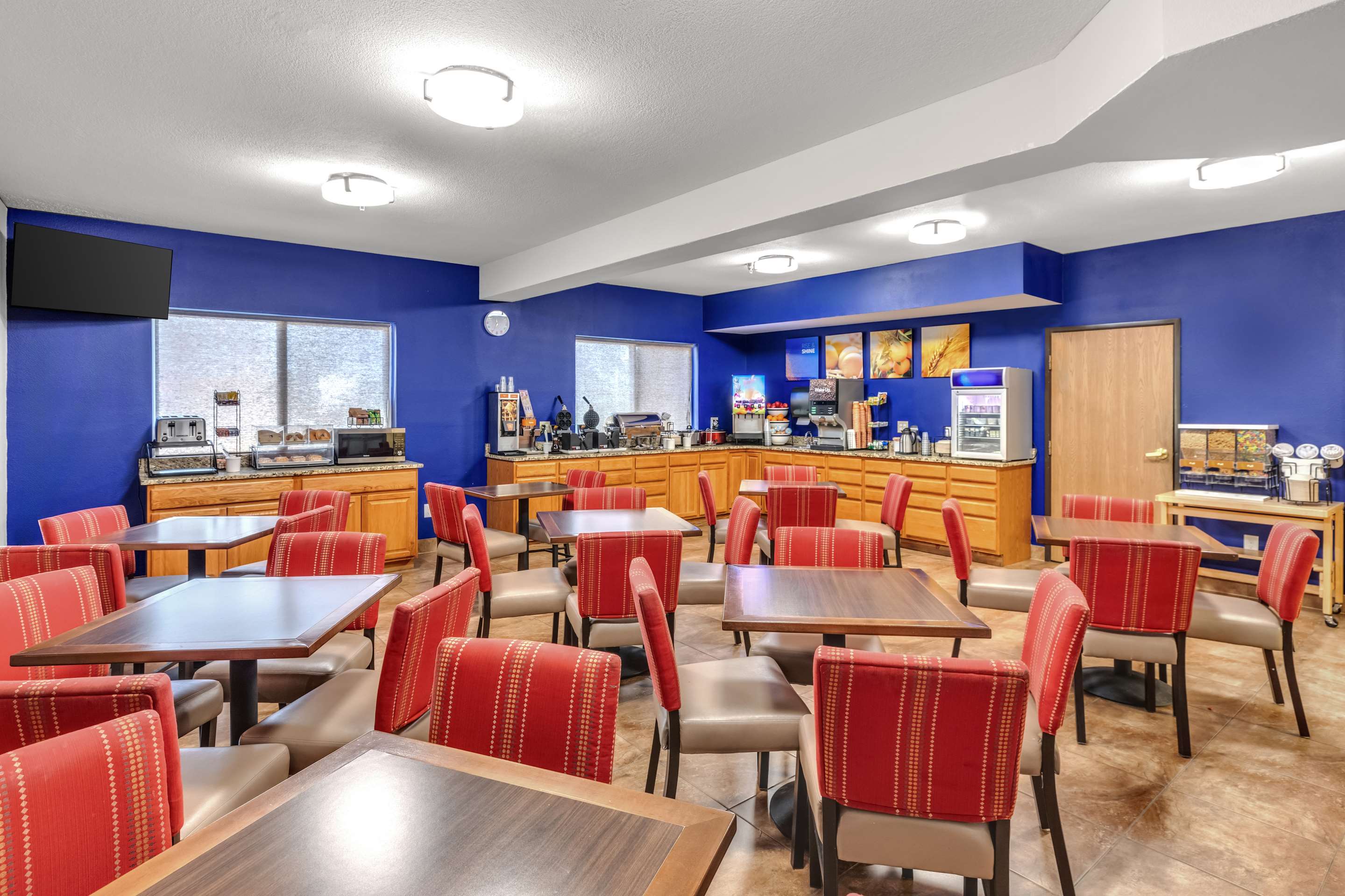 Enjoy breakfast in this seating area