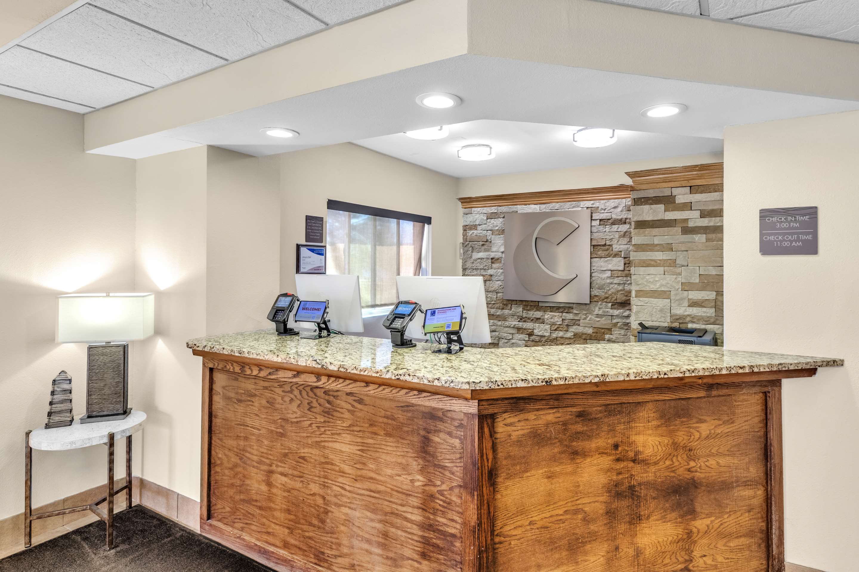 Front desk with friendly staff
