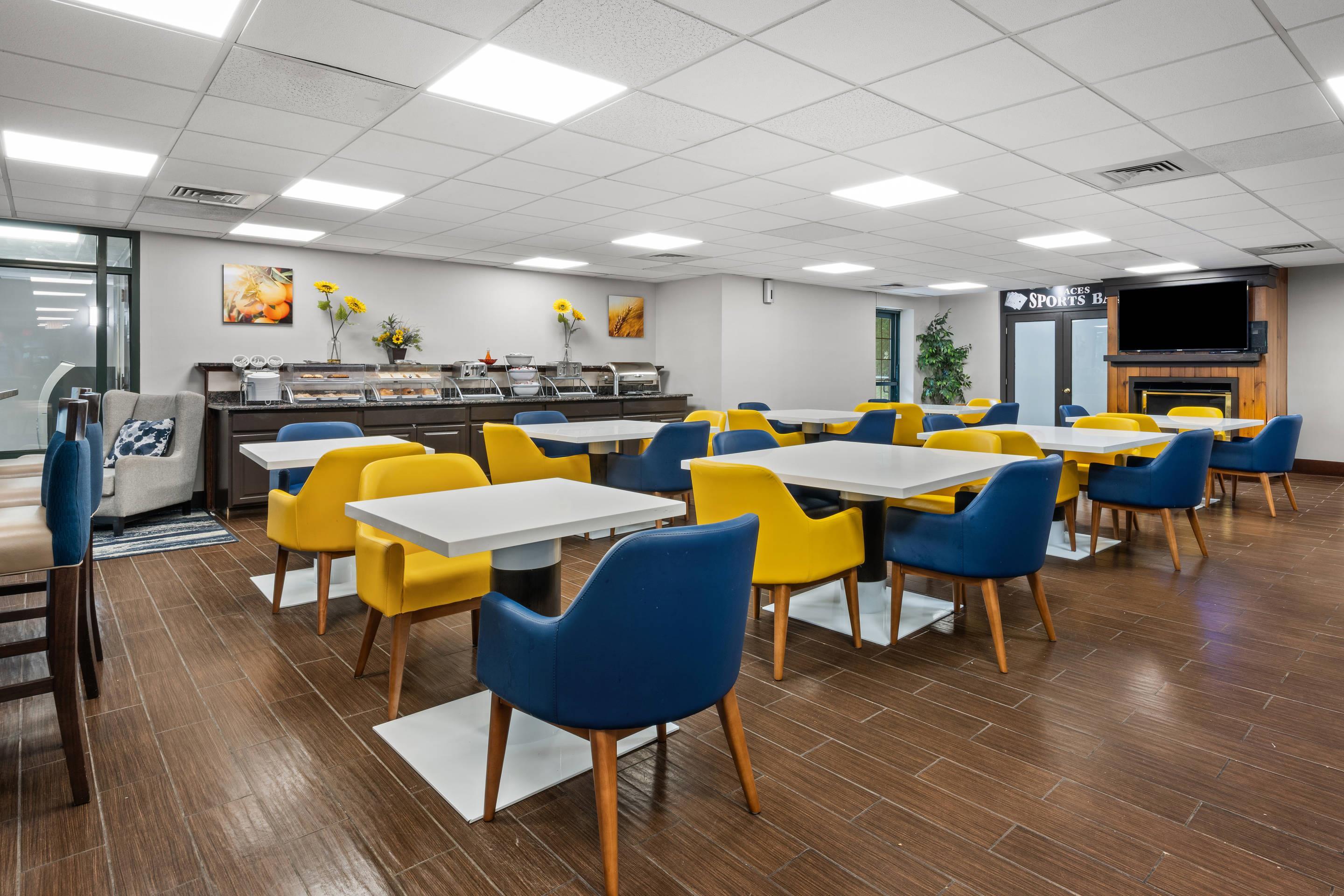 Enjoy breakfast in this seating area