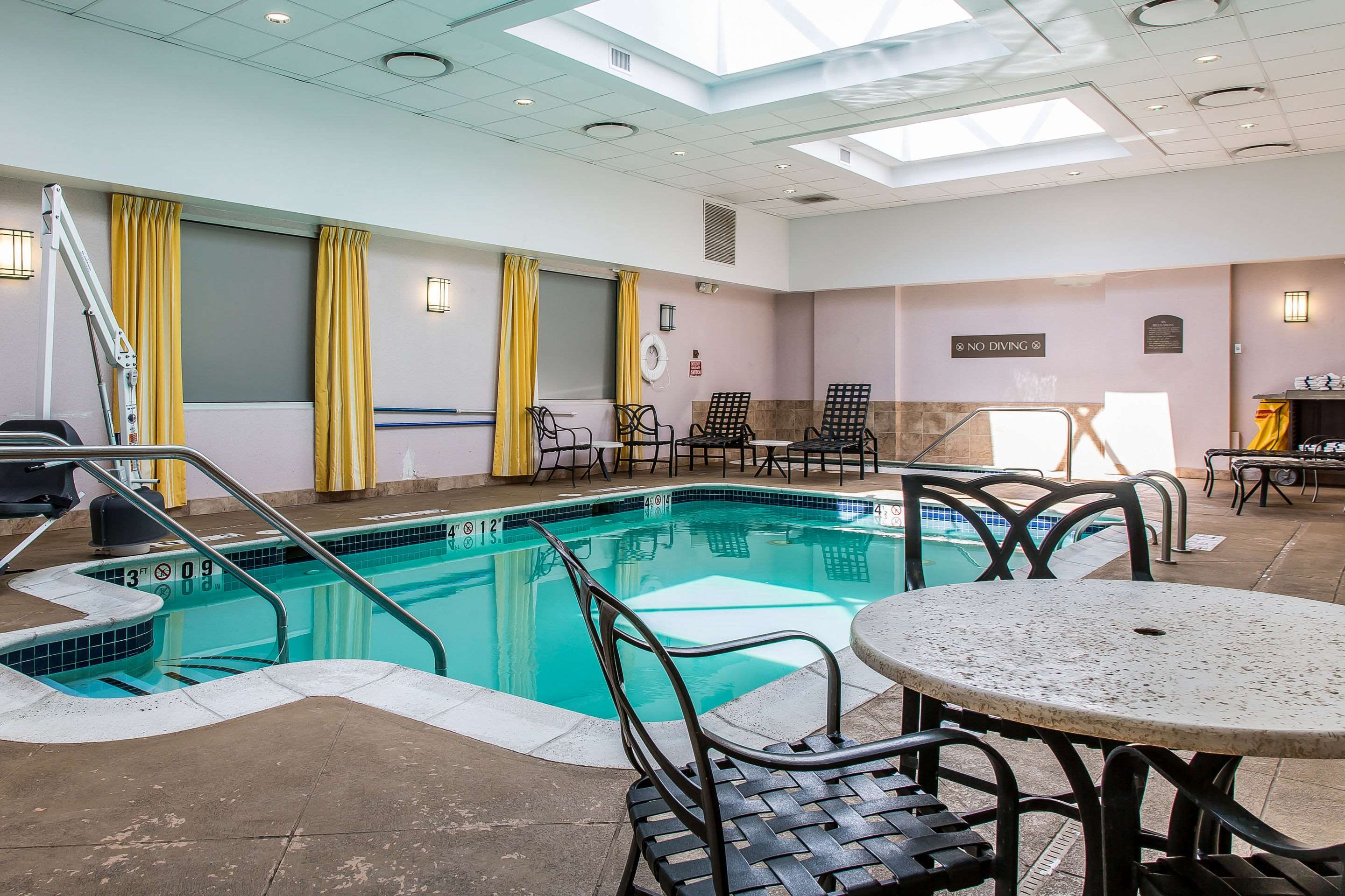 Indoor pool with hot tub