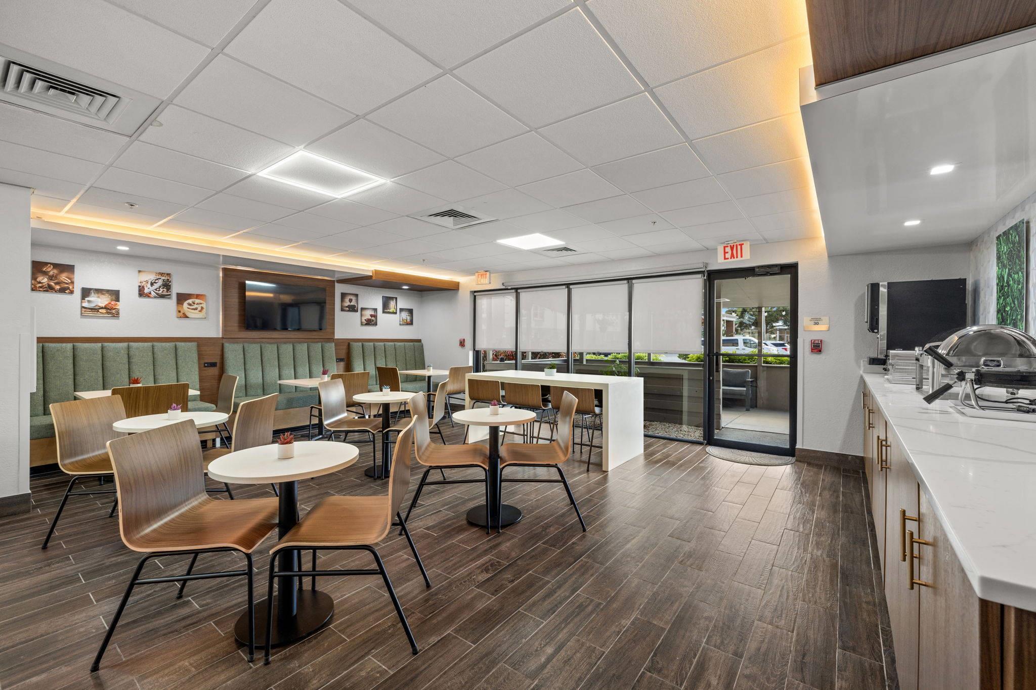 Enjoy breakfast in this seating area