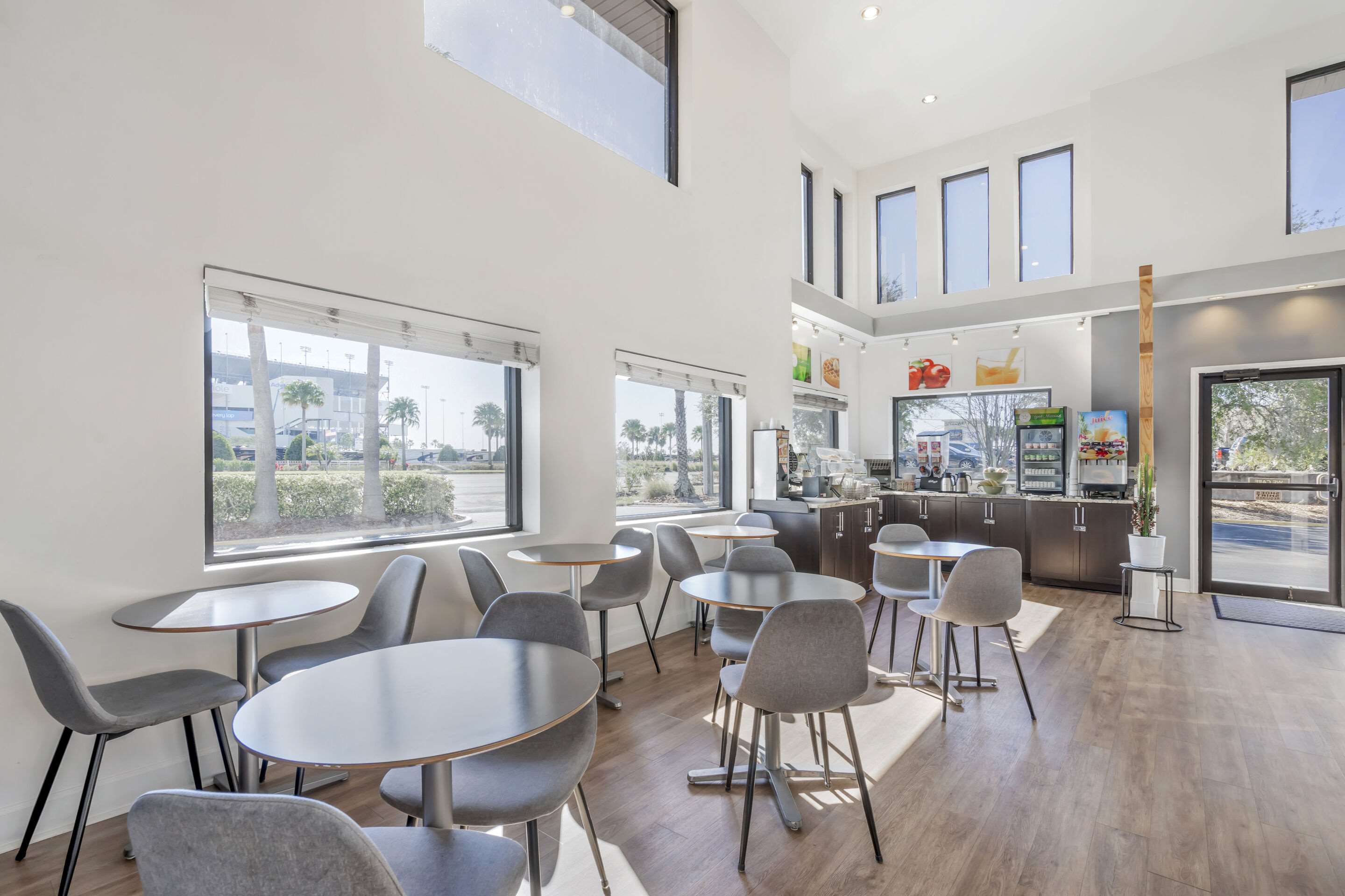 Enjoy breakfast in this seating area