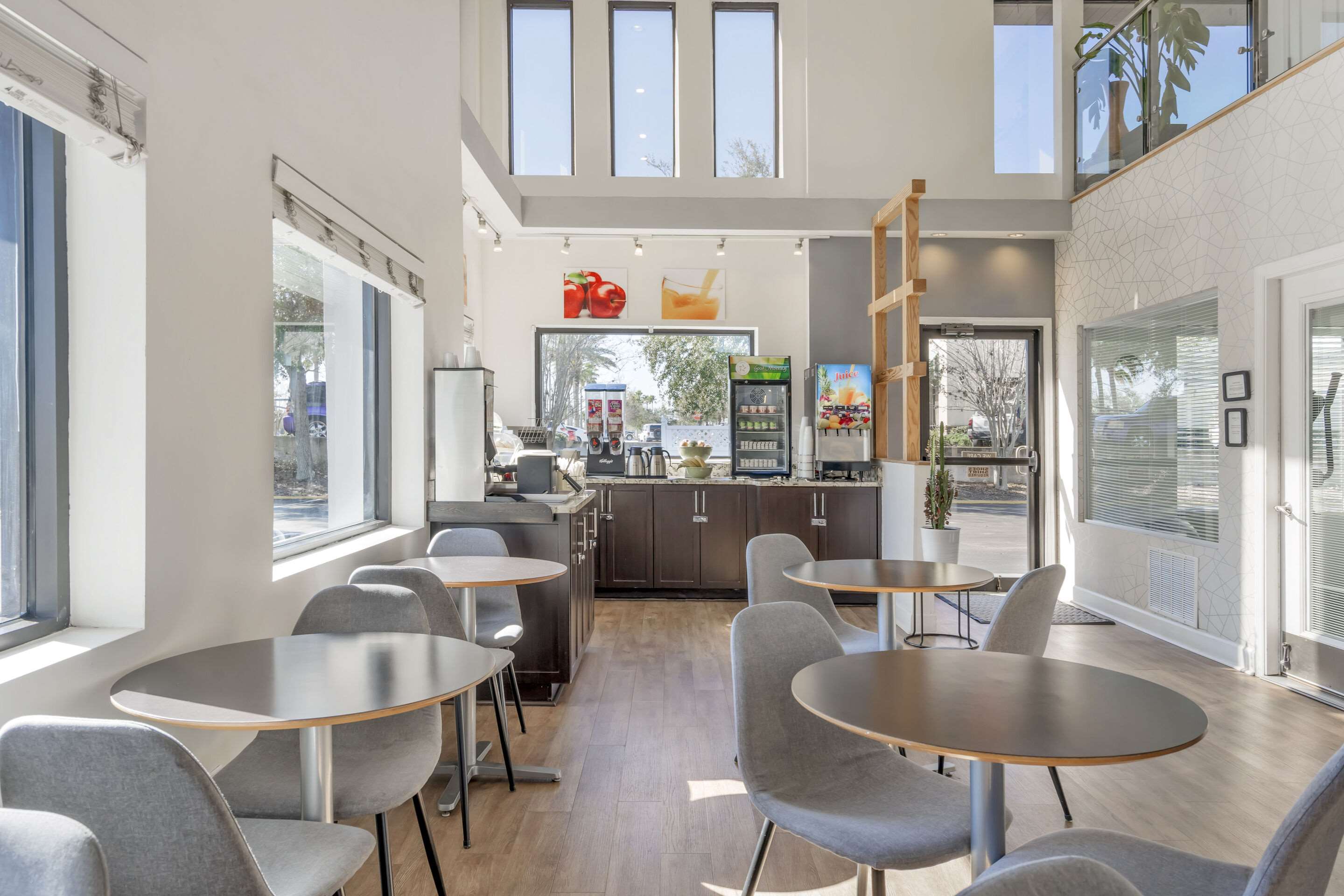 Enjoy breakfast in this seating area