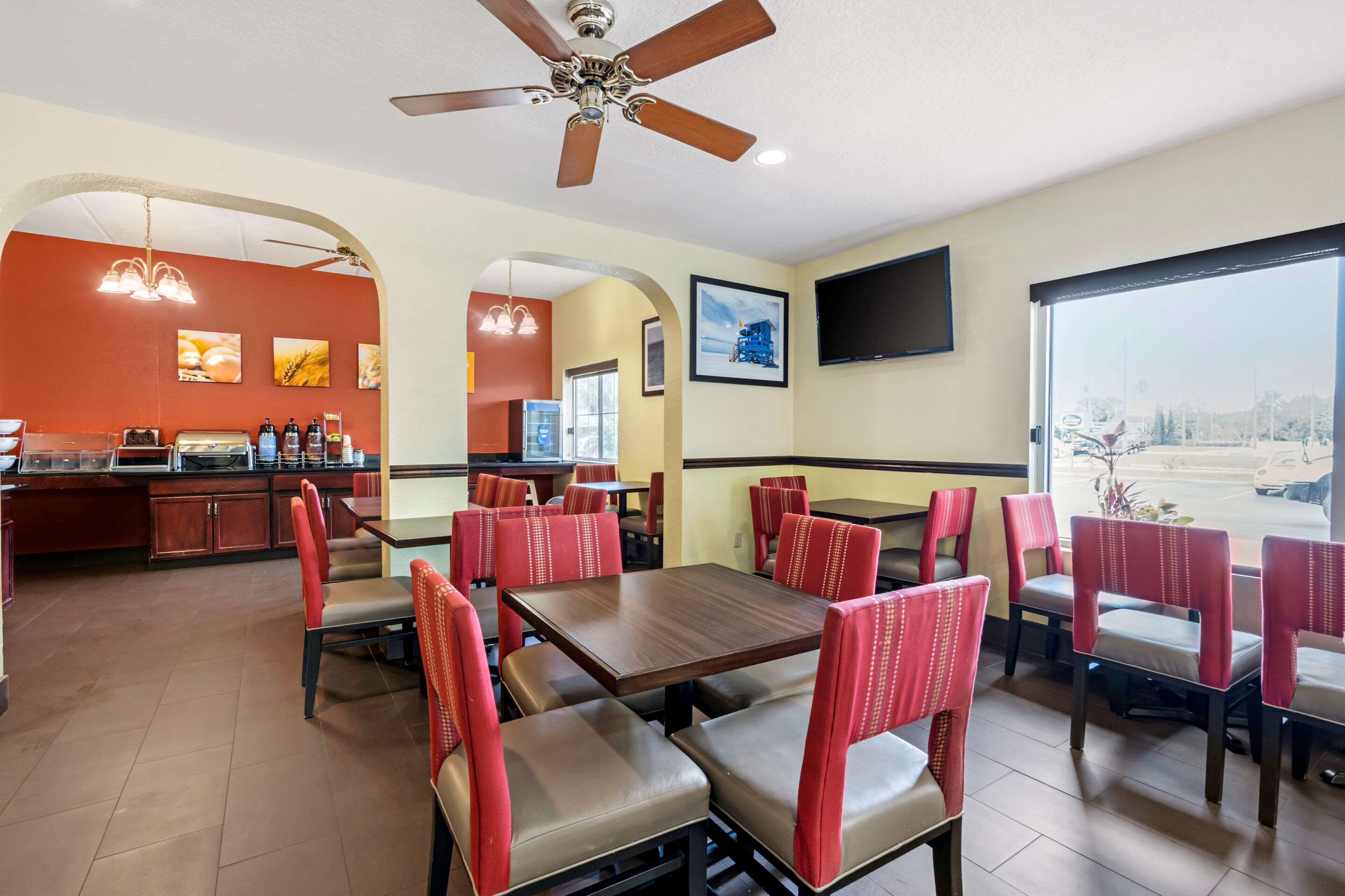 Enjoy breakfast in this seating area