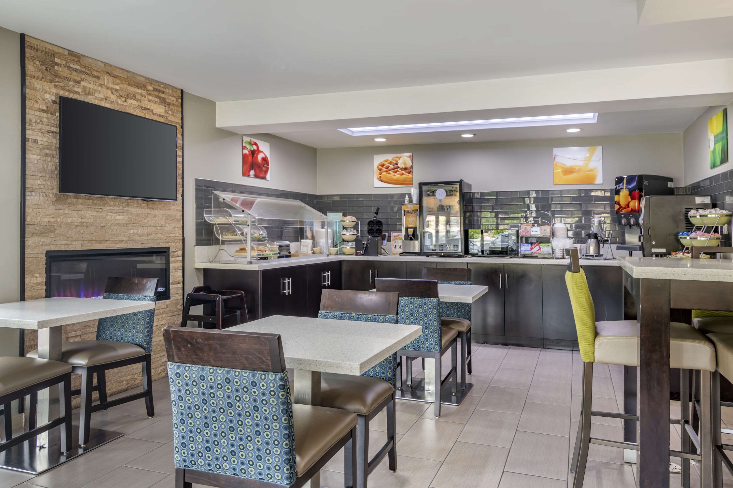 Enjoy breakfast in this seating area