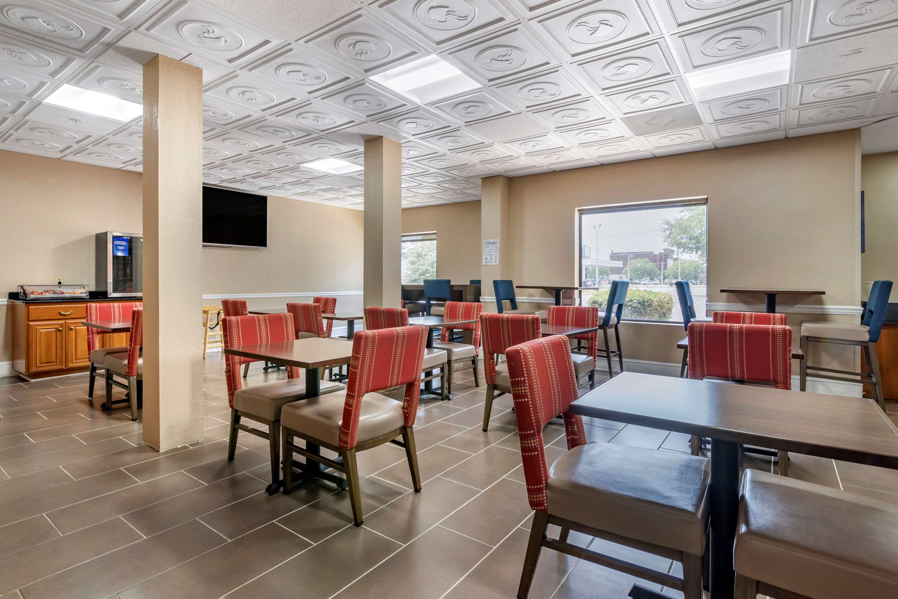 Enjoy breakfast in this seating area