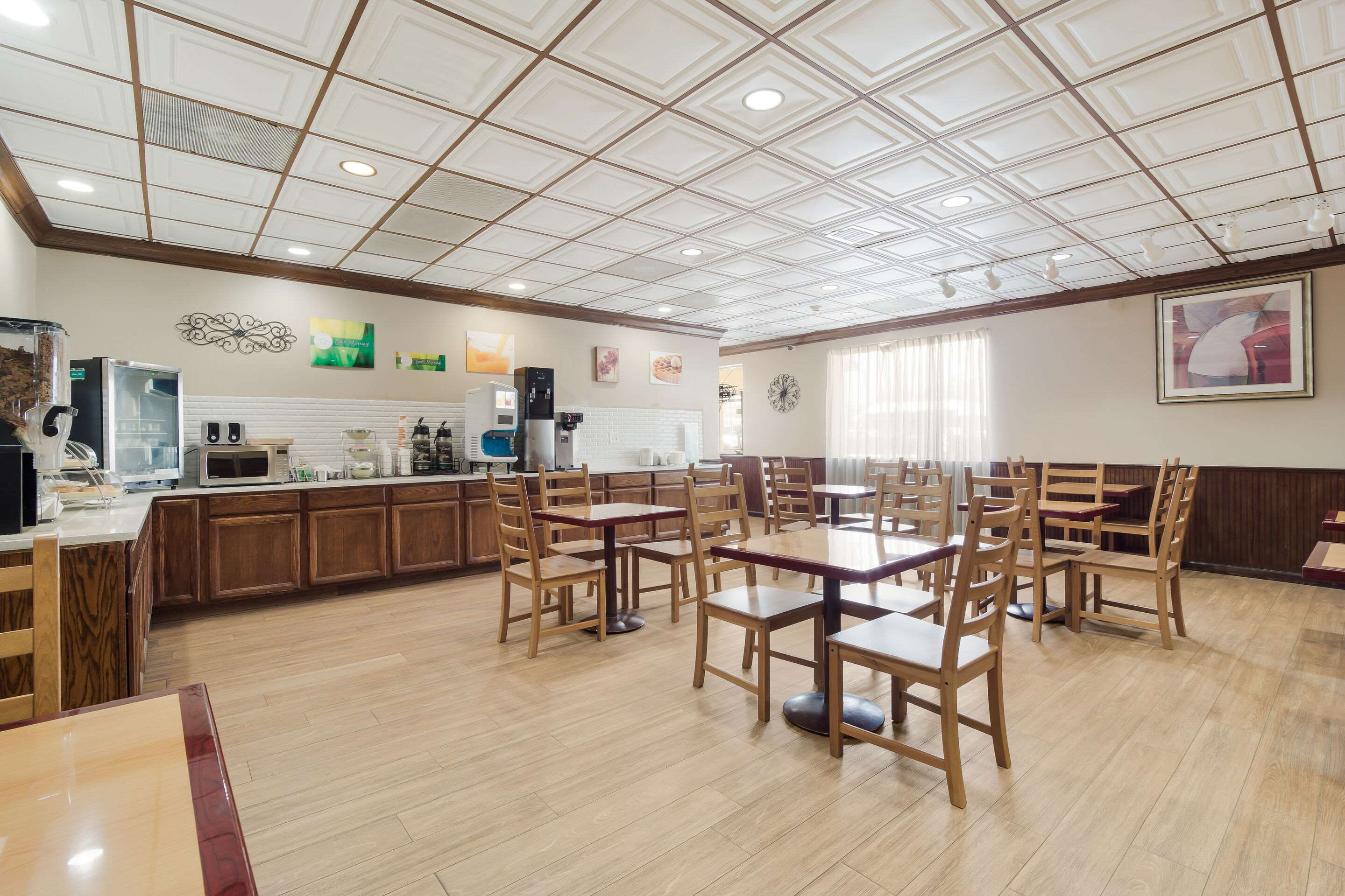 Enjoy breakfast in this seating area